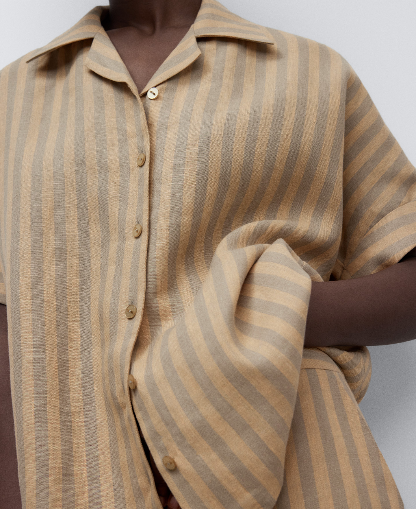 Striped linen shirt woman image number 3