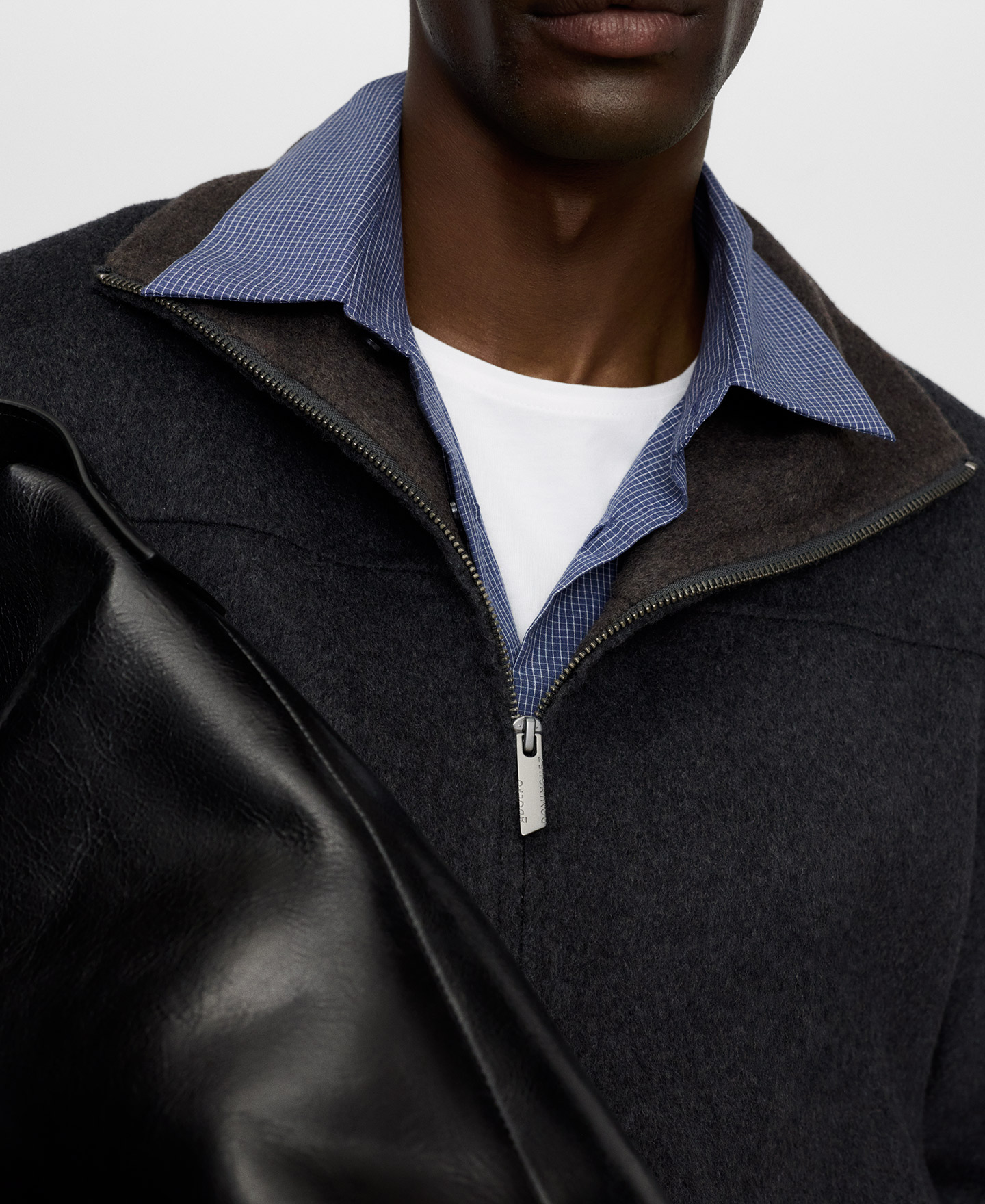 Double-faced funnel neck jacket image number 3