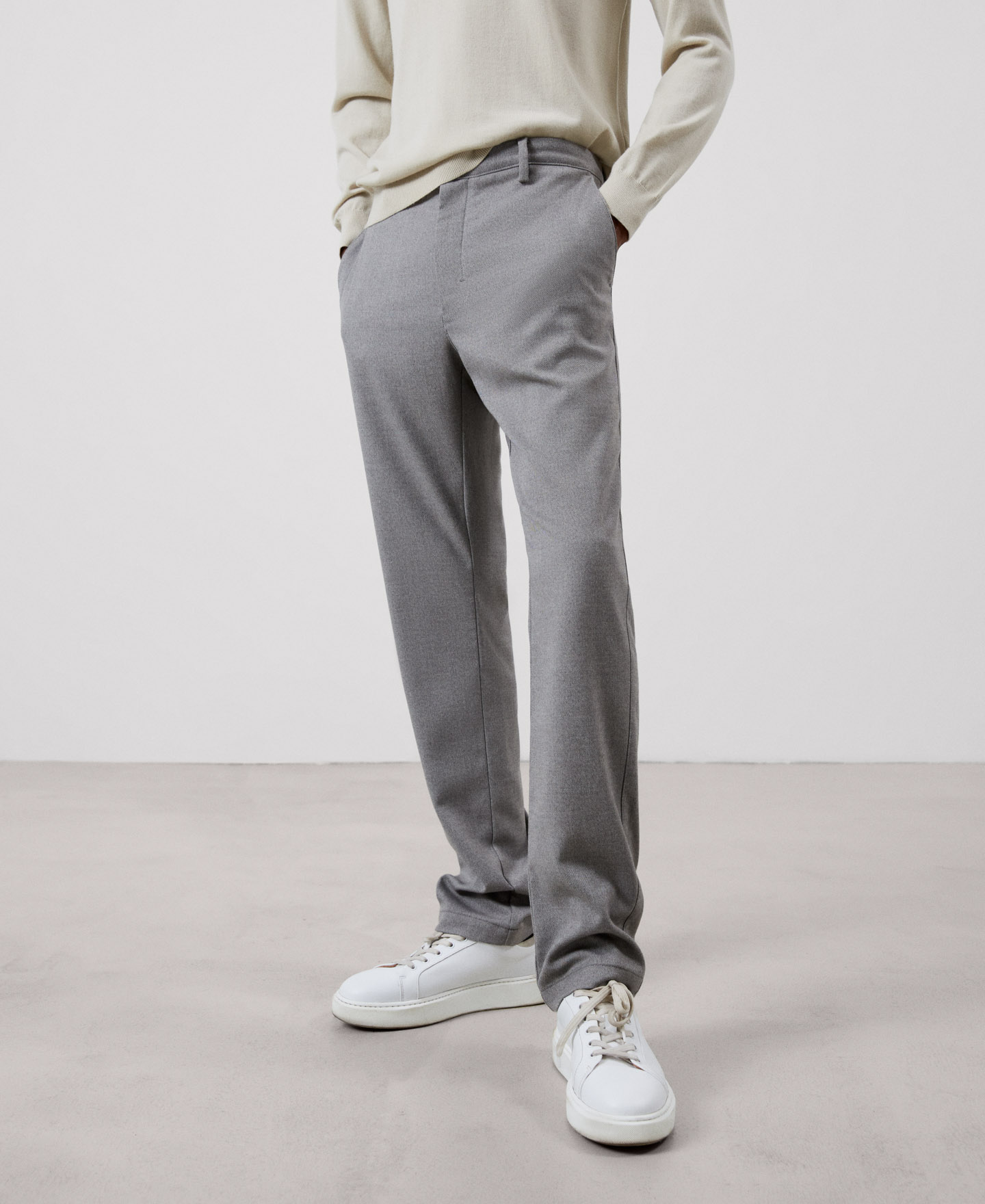 Stretch cotton chino trousers image number 0