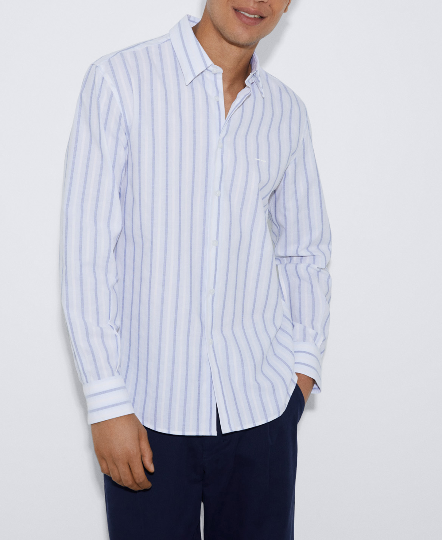 Organic cotton striped shirt image number 0