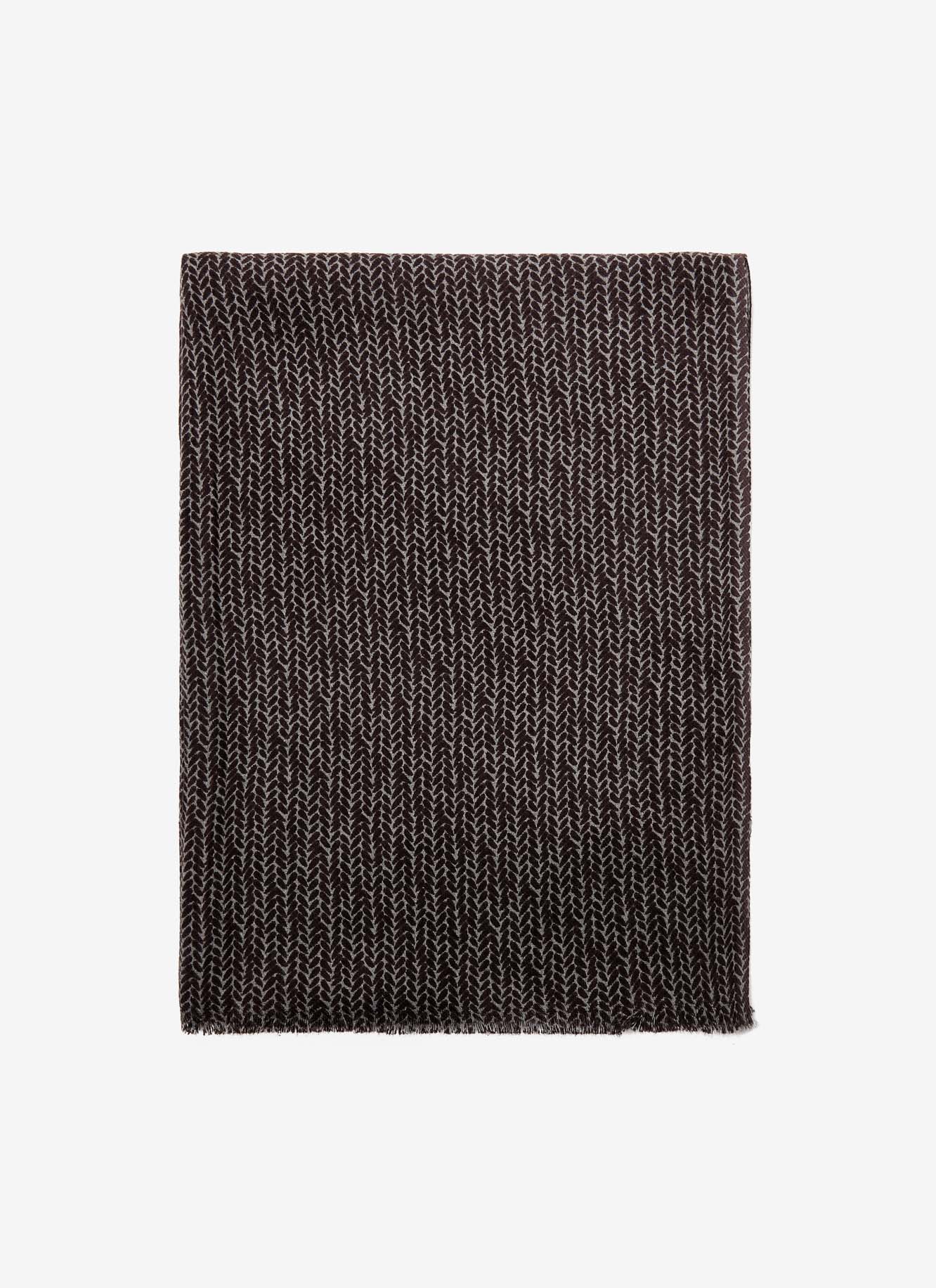 Cotton foulard with herringbone print image number 0