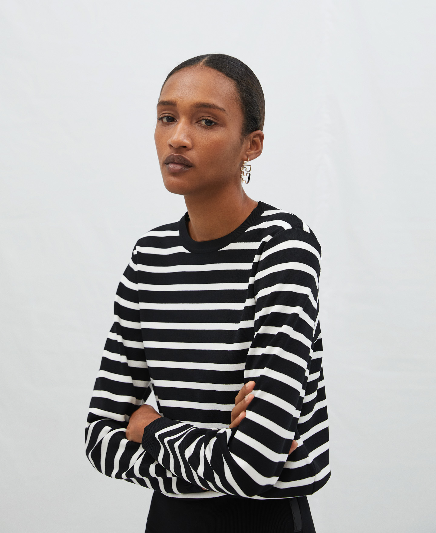 Viscose and nylon rubber knitted jumper image number 0