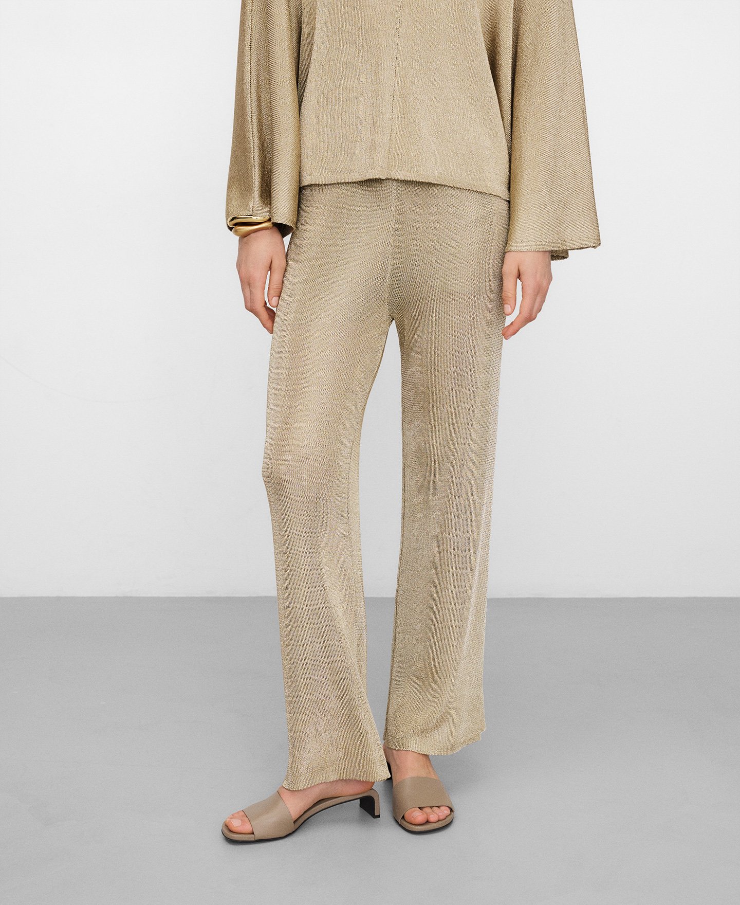 Metallic knit trousers image number 0