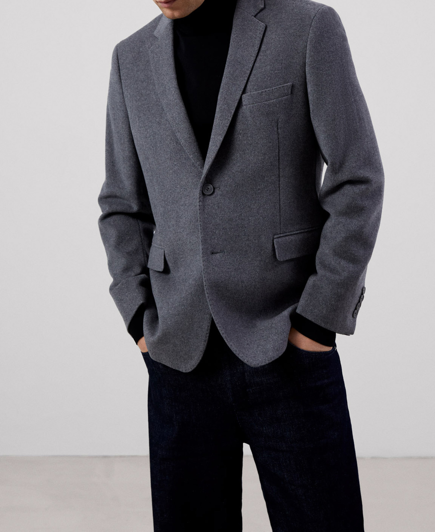 Merino wool and cashmere blazer image number 0