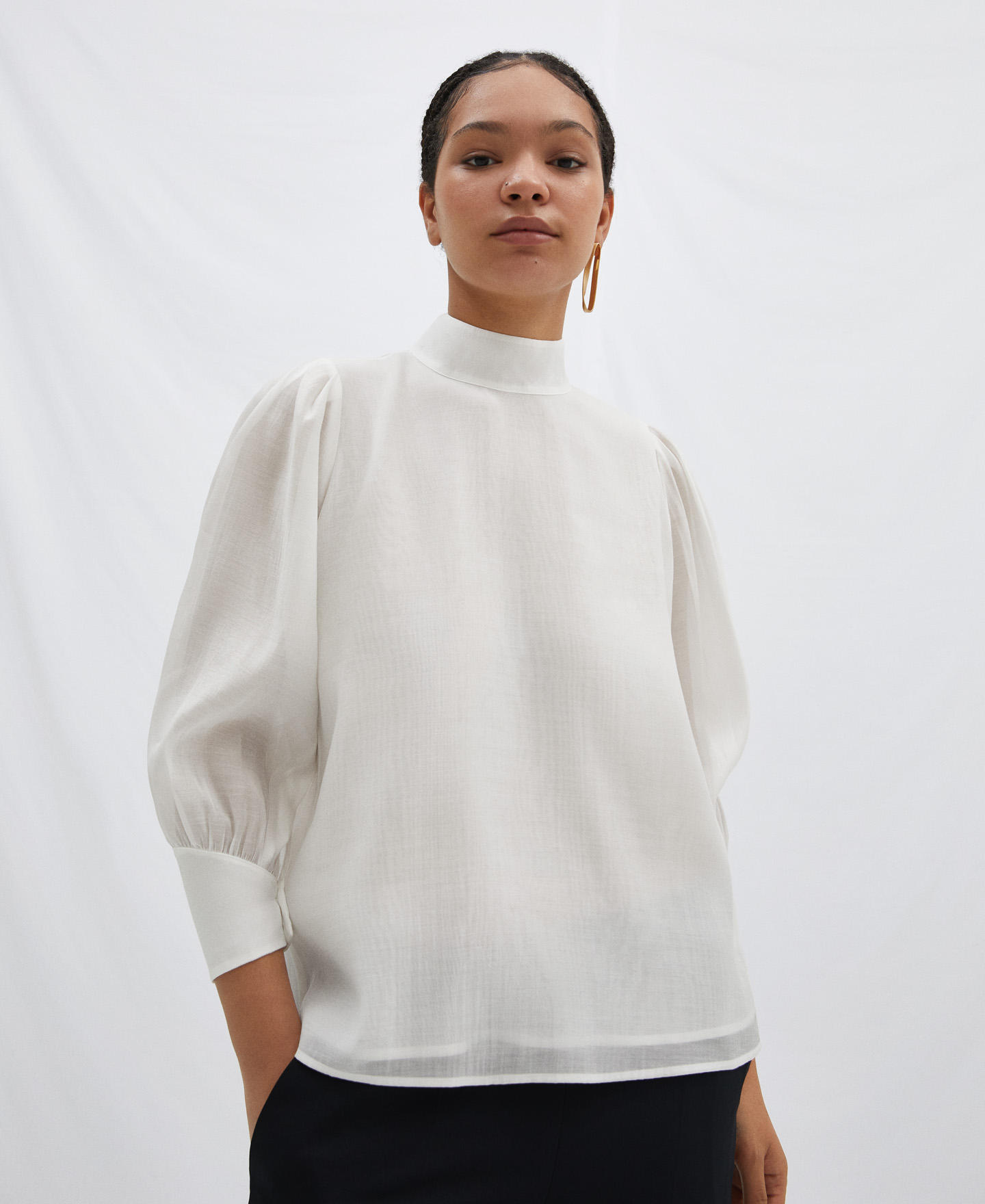 Semitransparent blouse in lyocell image number 0
