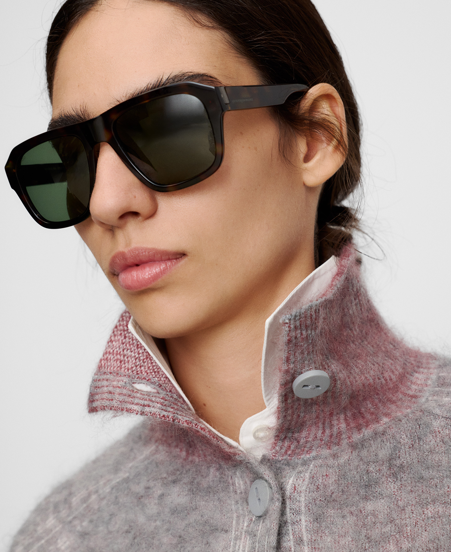Jacquard brushed knit cardigan image number 3
