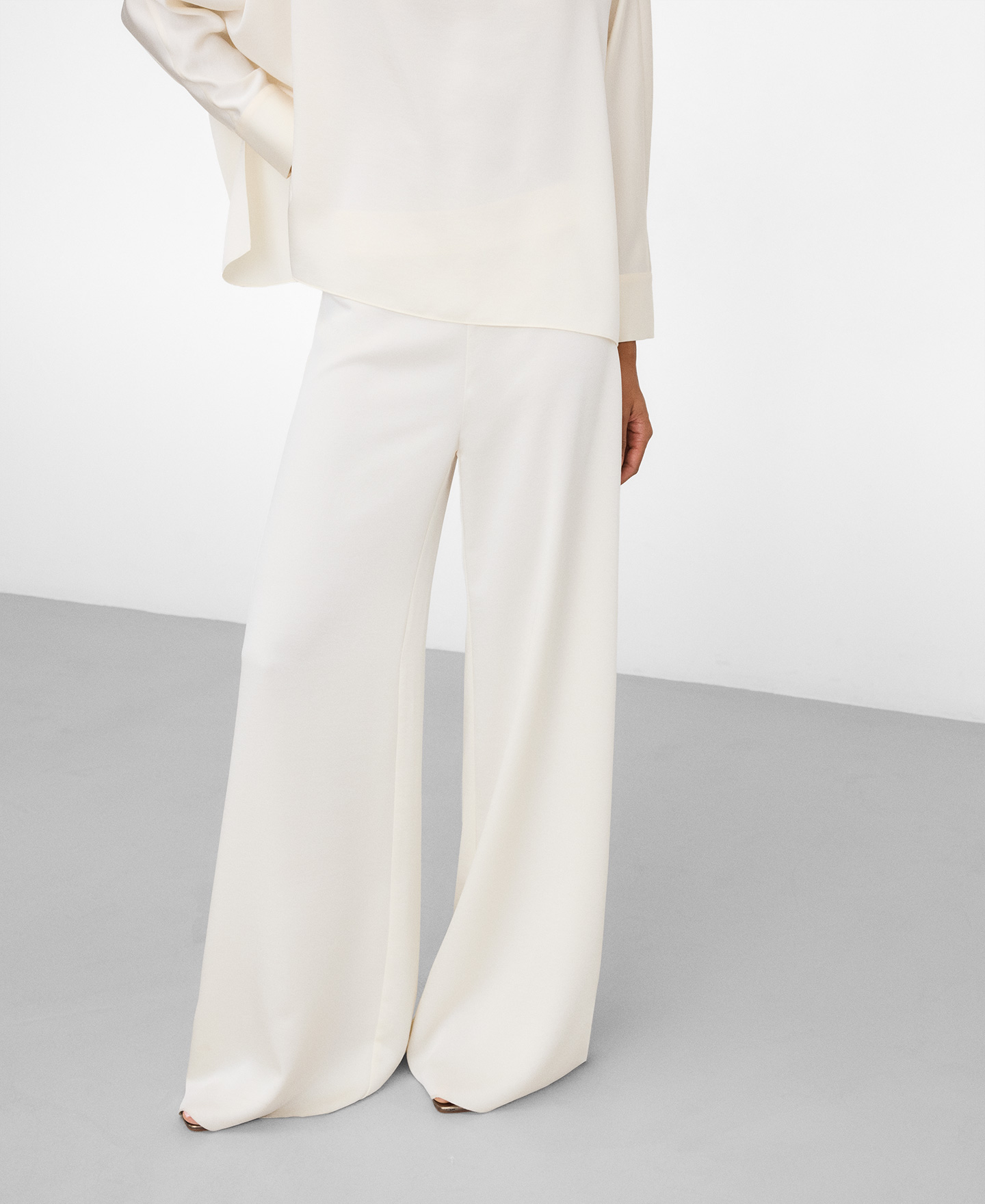 Satin palazzo trousers image number 0