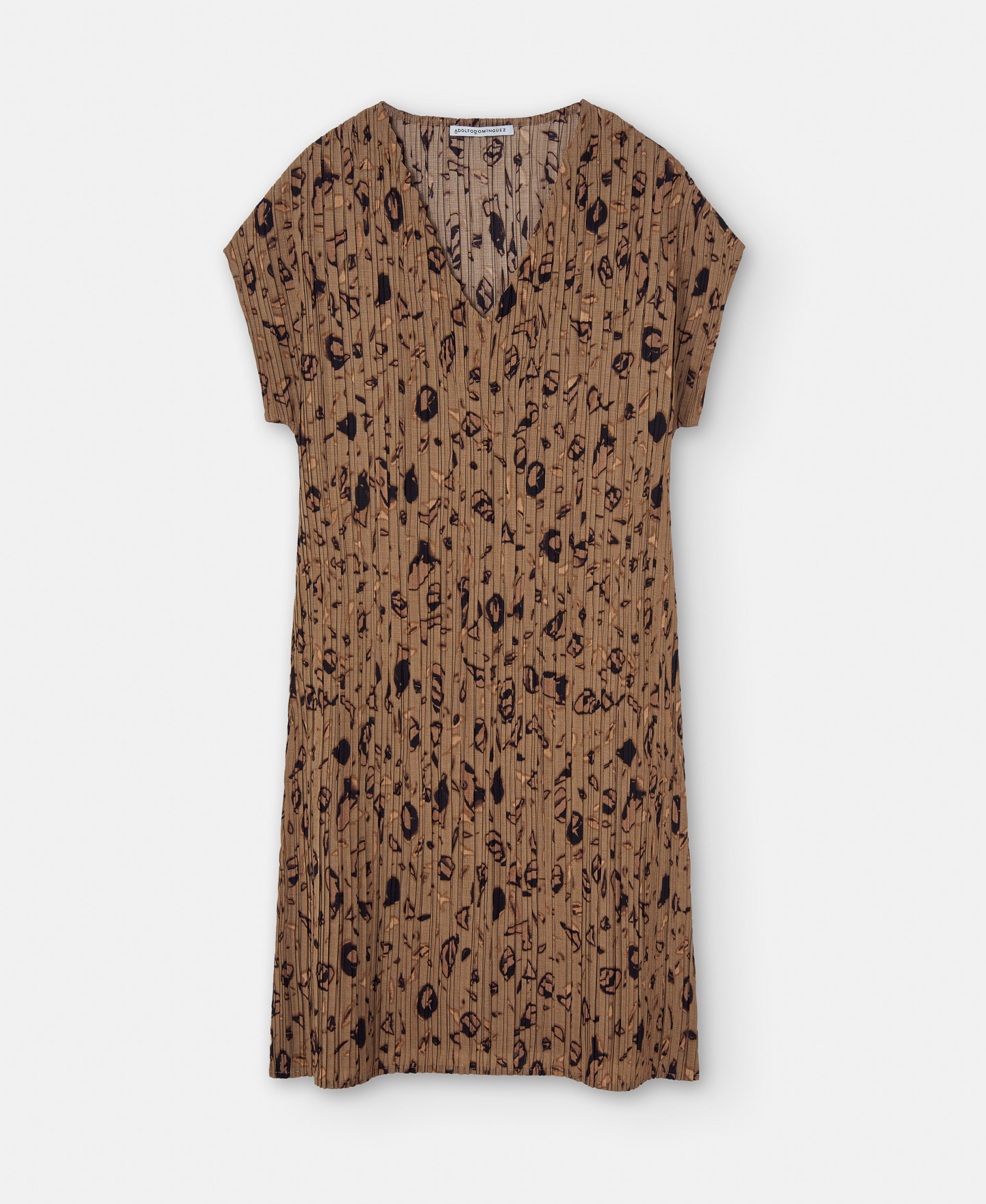 Short dress in crinkle print image number 4