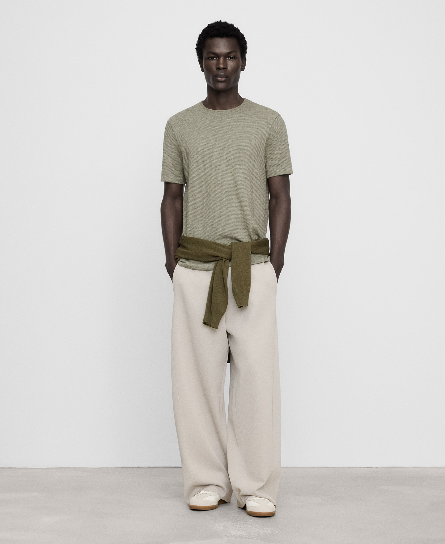 Regular fit microtexture T-shirt image number 1