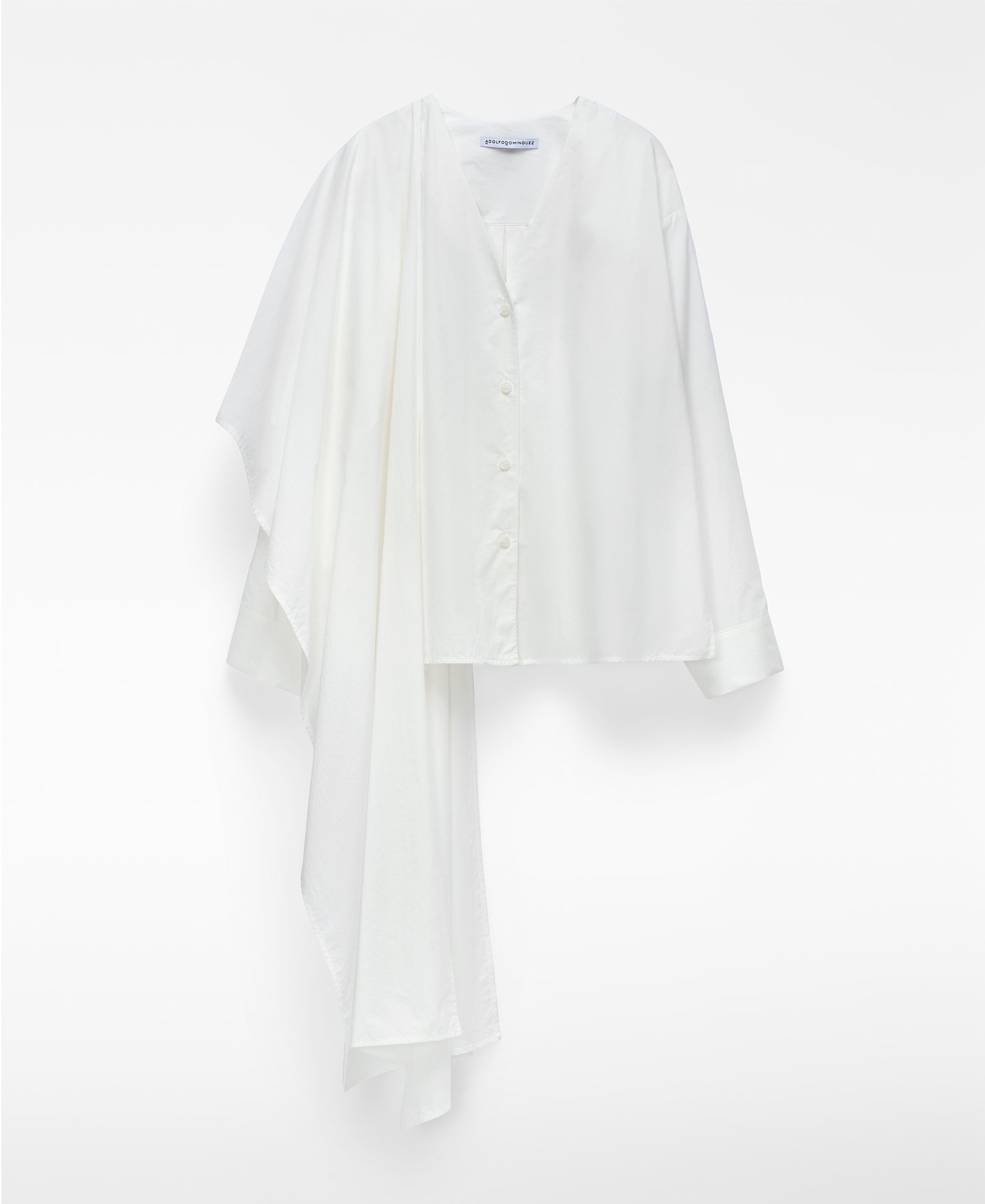 Straight shirt with shawl image number 4