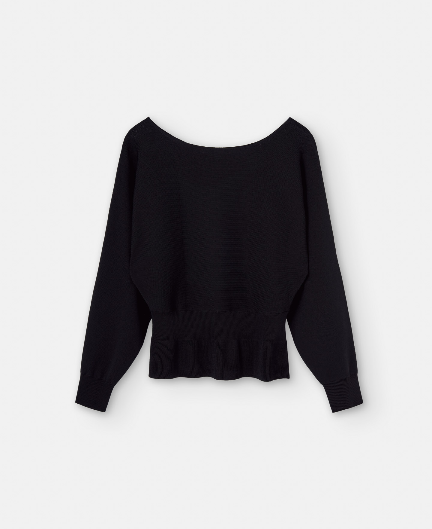 Peplum sweater in viscose knitted rubber image number 0