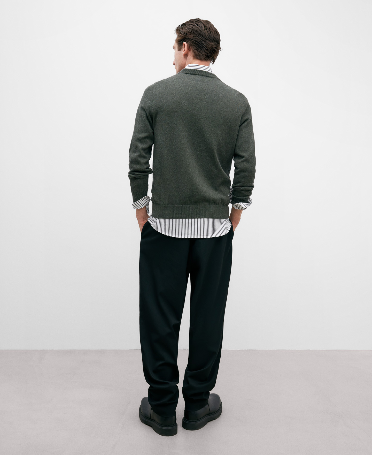 Jersey hombre cuello caja en algodón image number 2