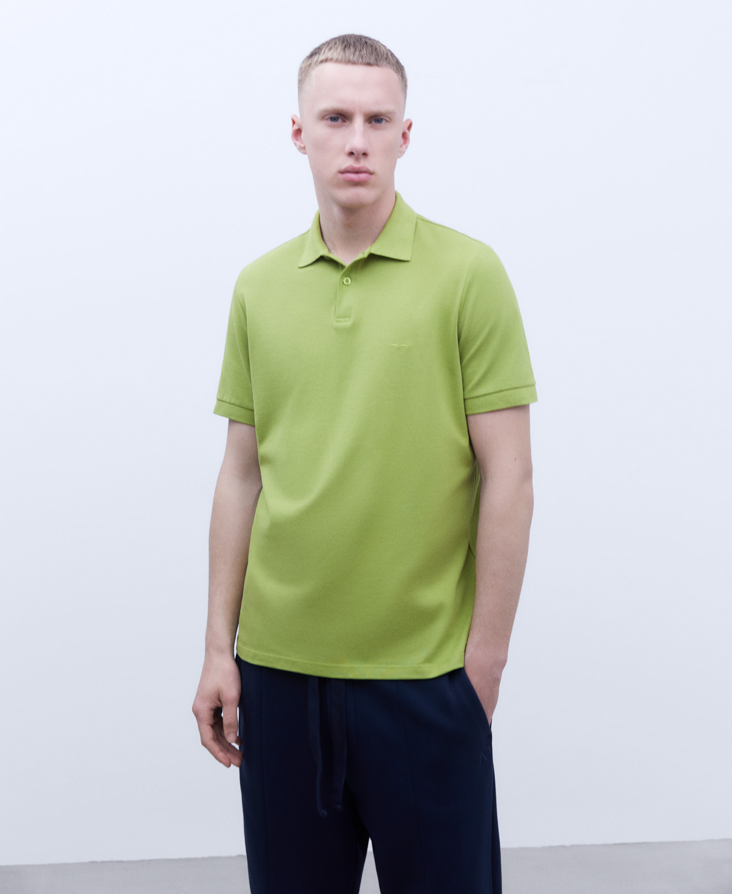 Cotton two button polo shirt image number 0