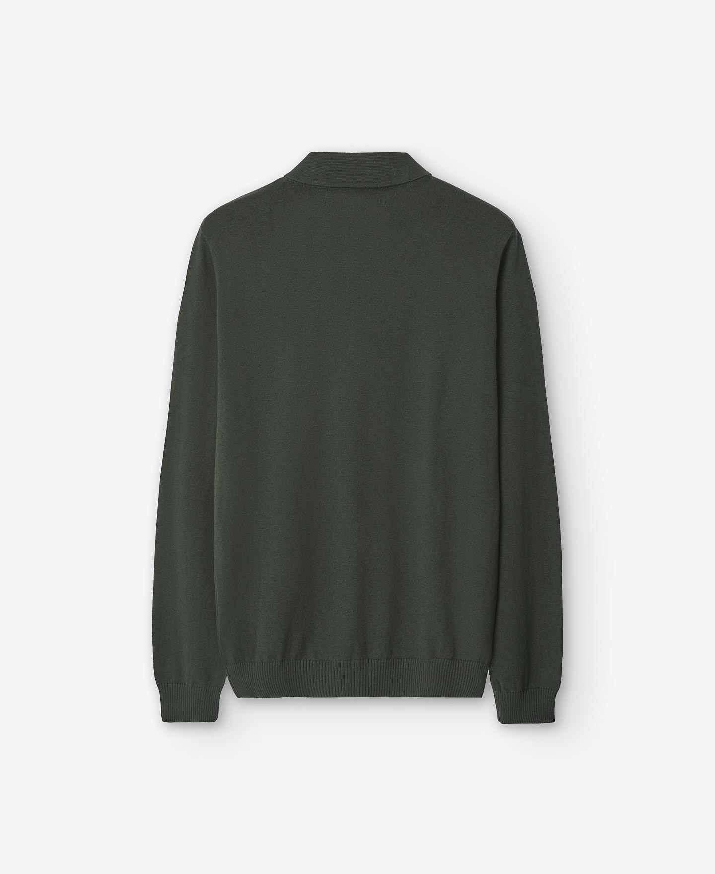 Green cotton wool polo shirt for men image number 5