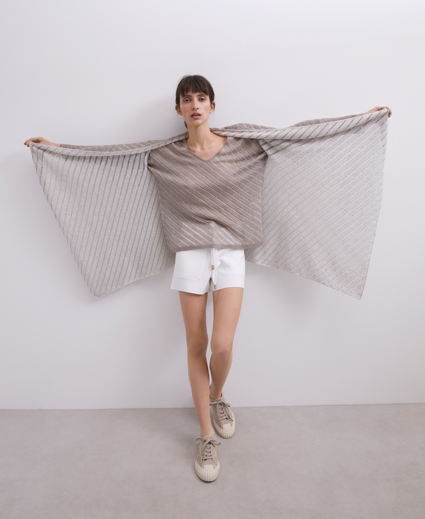 Linen and nylon knitted jacket image number 0