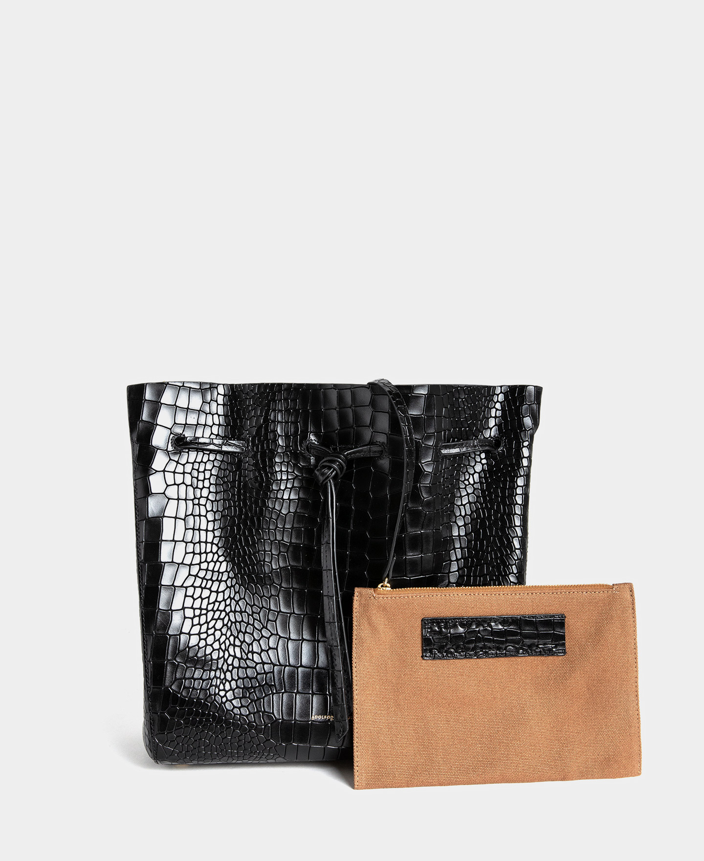 Crocodile effect leather handbag image number 2