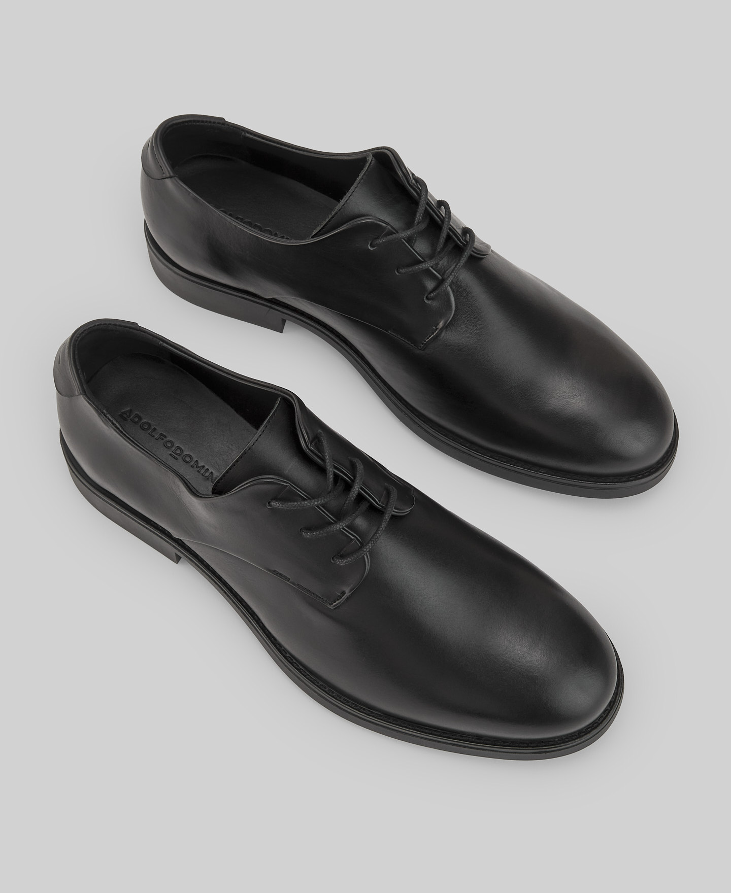 Black responsible leather derby shoe man image number 1