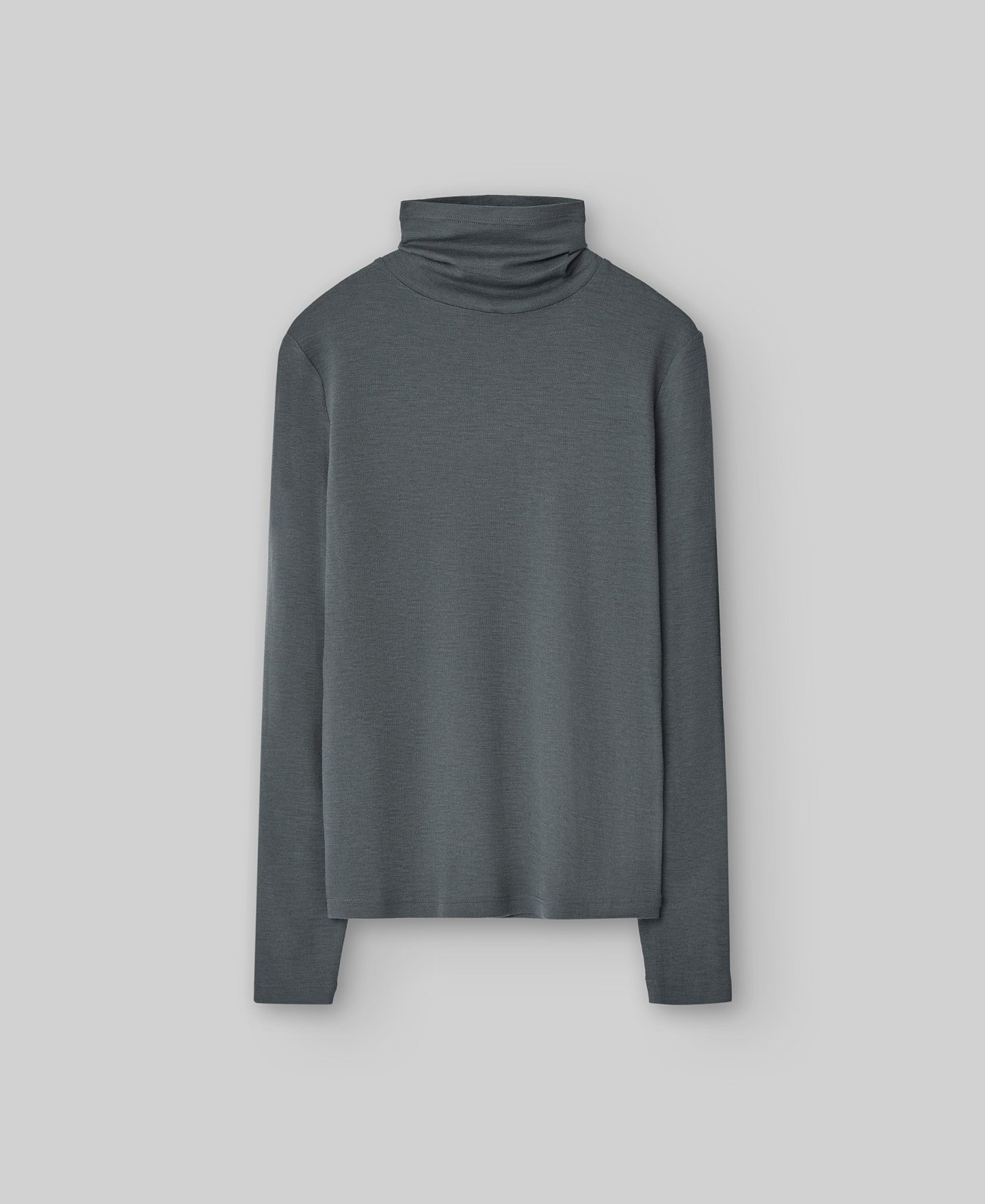 Camiseta cuello alto lana merino mujer image number 4