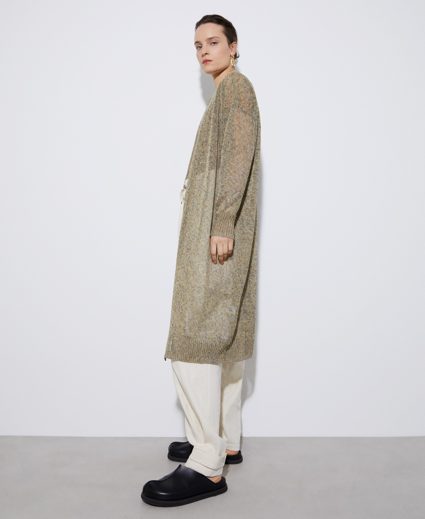 Extra long linen jacket image number 1