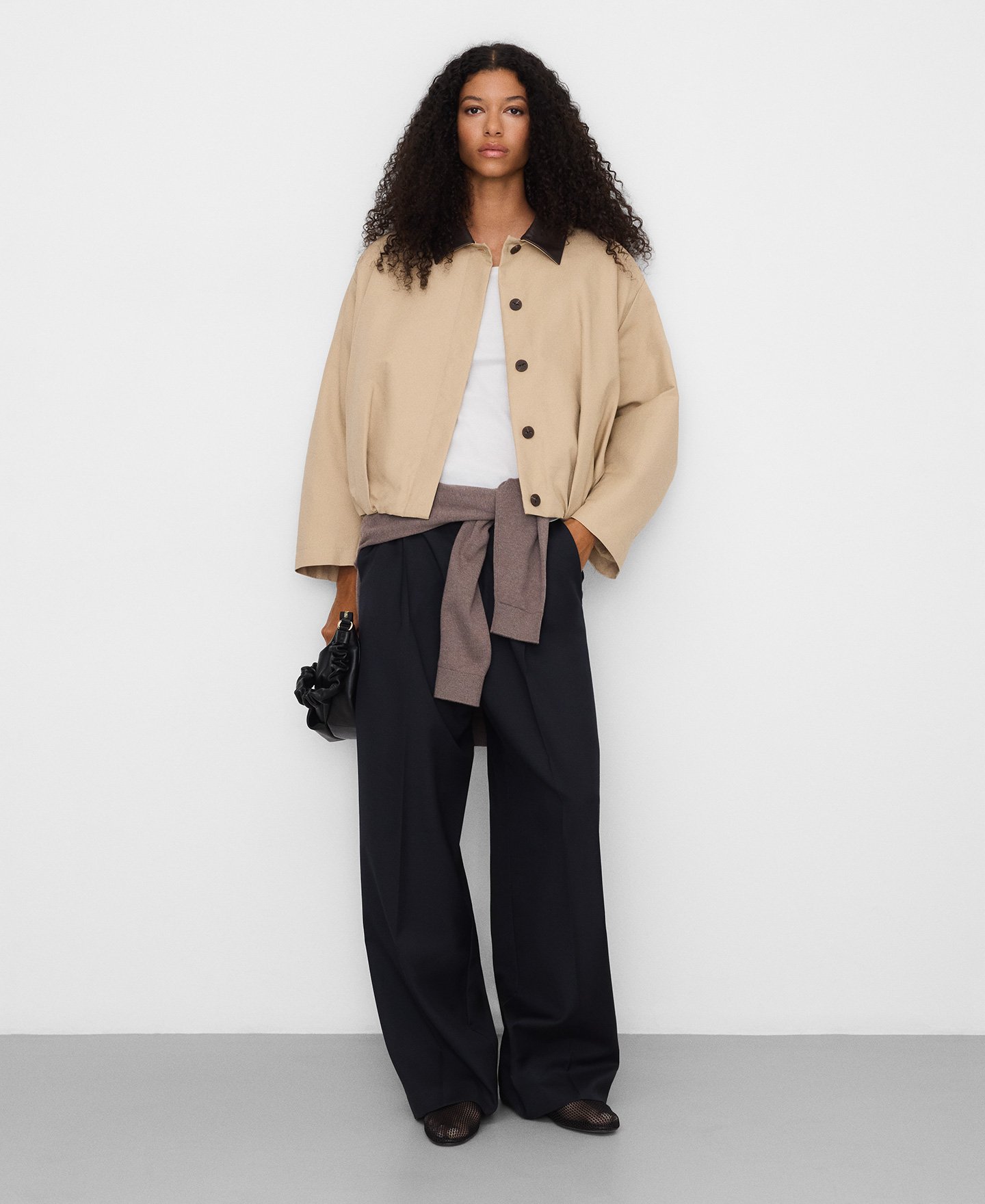 Chaqueta boxy acolchada algod&oacute;n image number 1