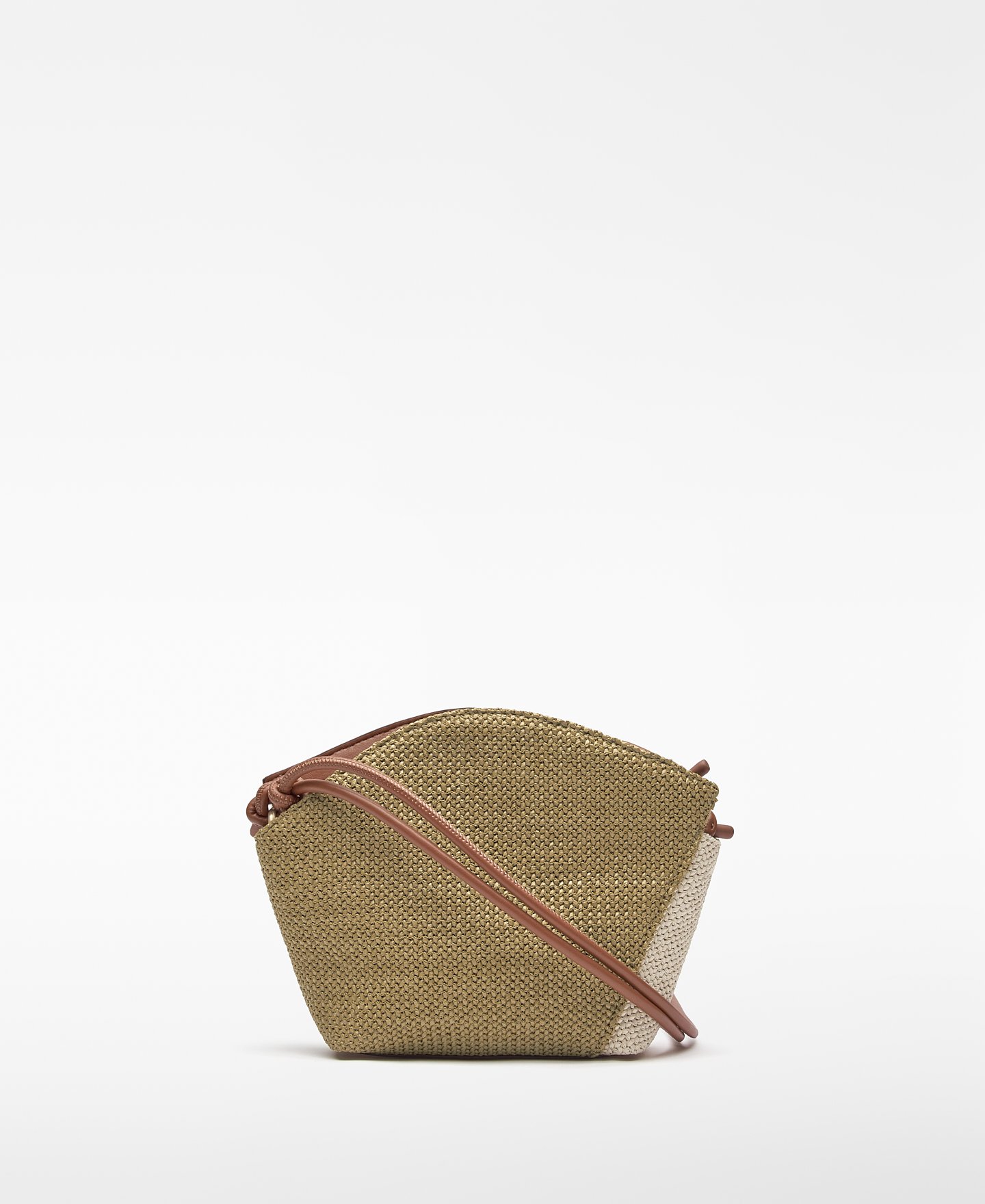 Eclipse-Umh&auml;ngetasche, zweifarbig, mit Raffiastruktur image number 1