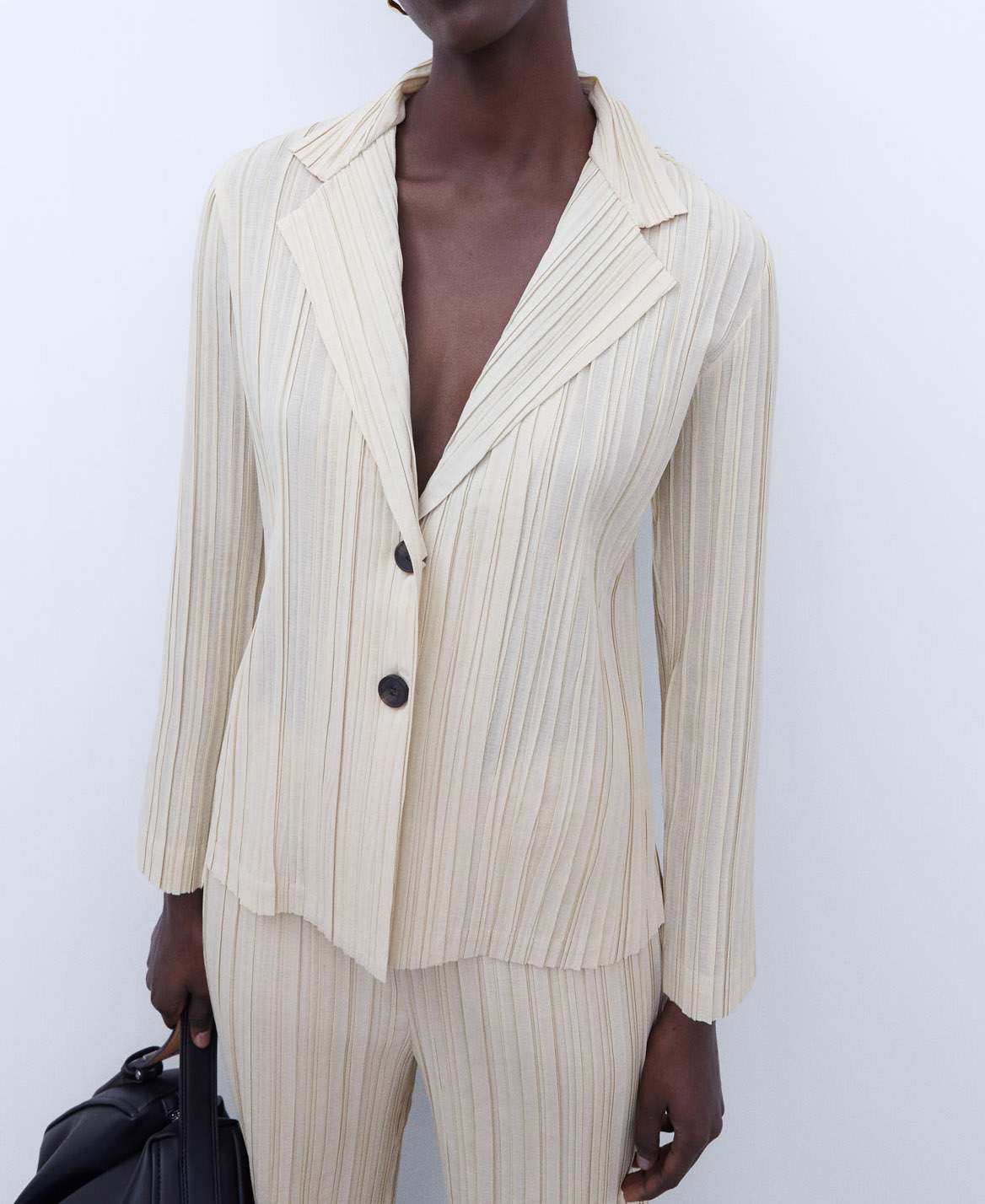 Two button crinkle blazer image number 0
