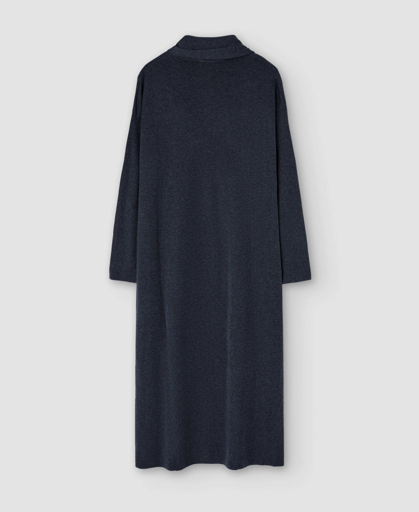 Long scarf-collar dress in lyocell image number 5