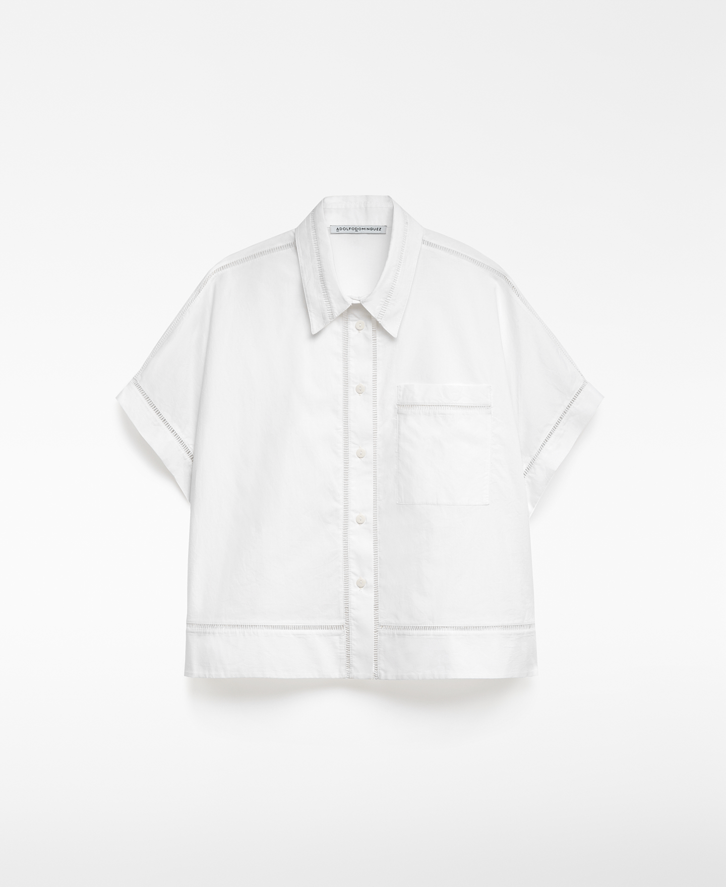 Camisa detalles calados algodón mujer image number 4