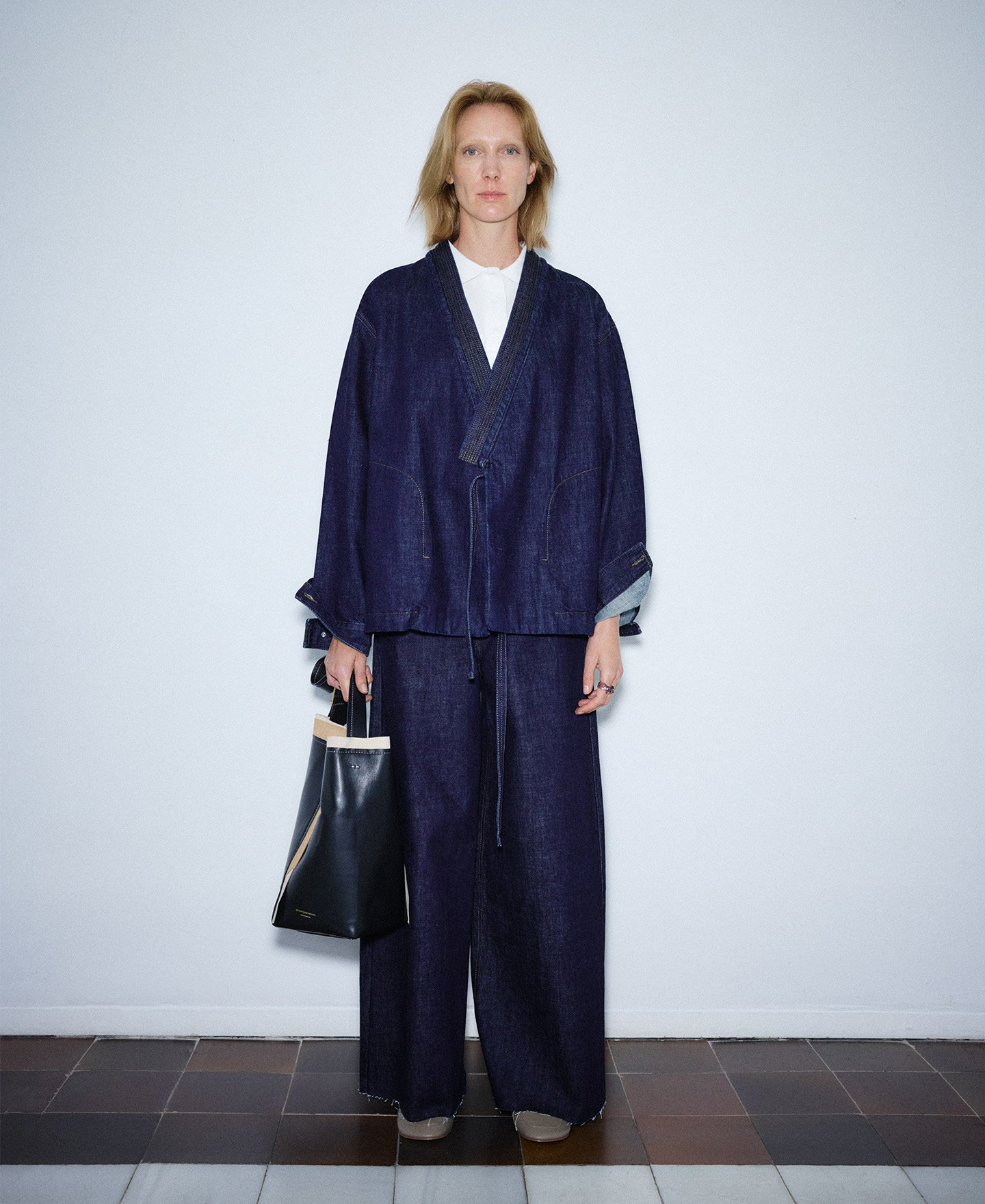 Cotton denim kimono woman image number 0
