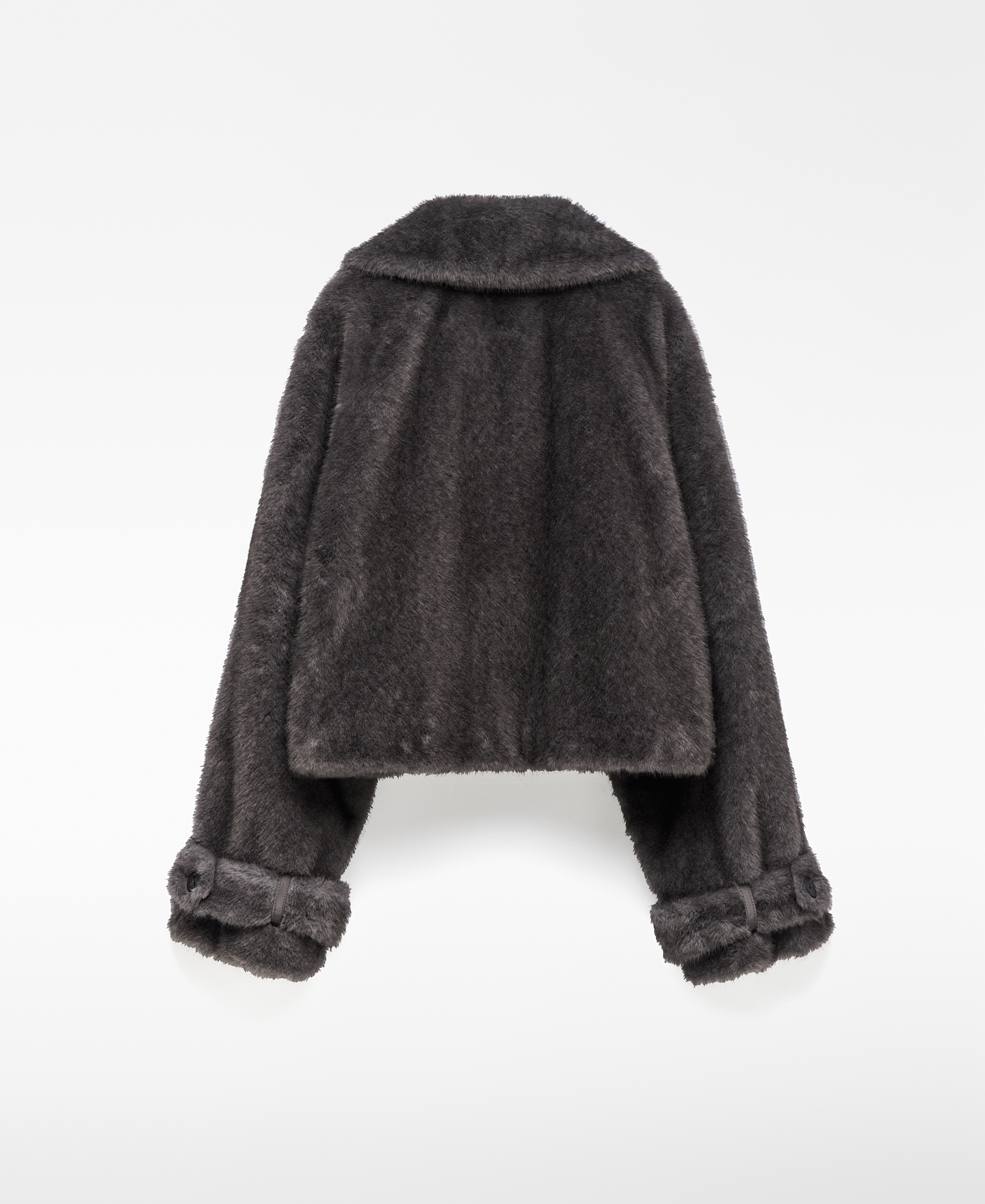 Faux fur short coat woman image number 7