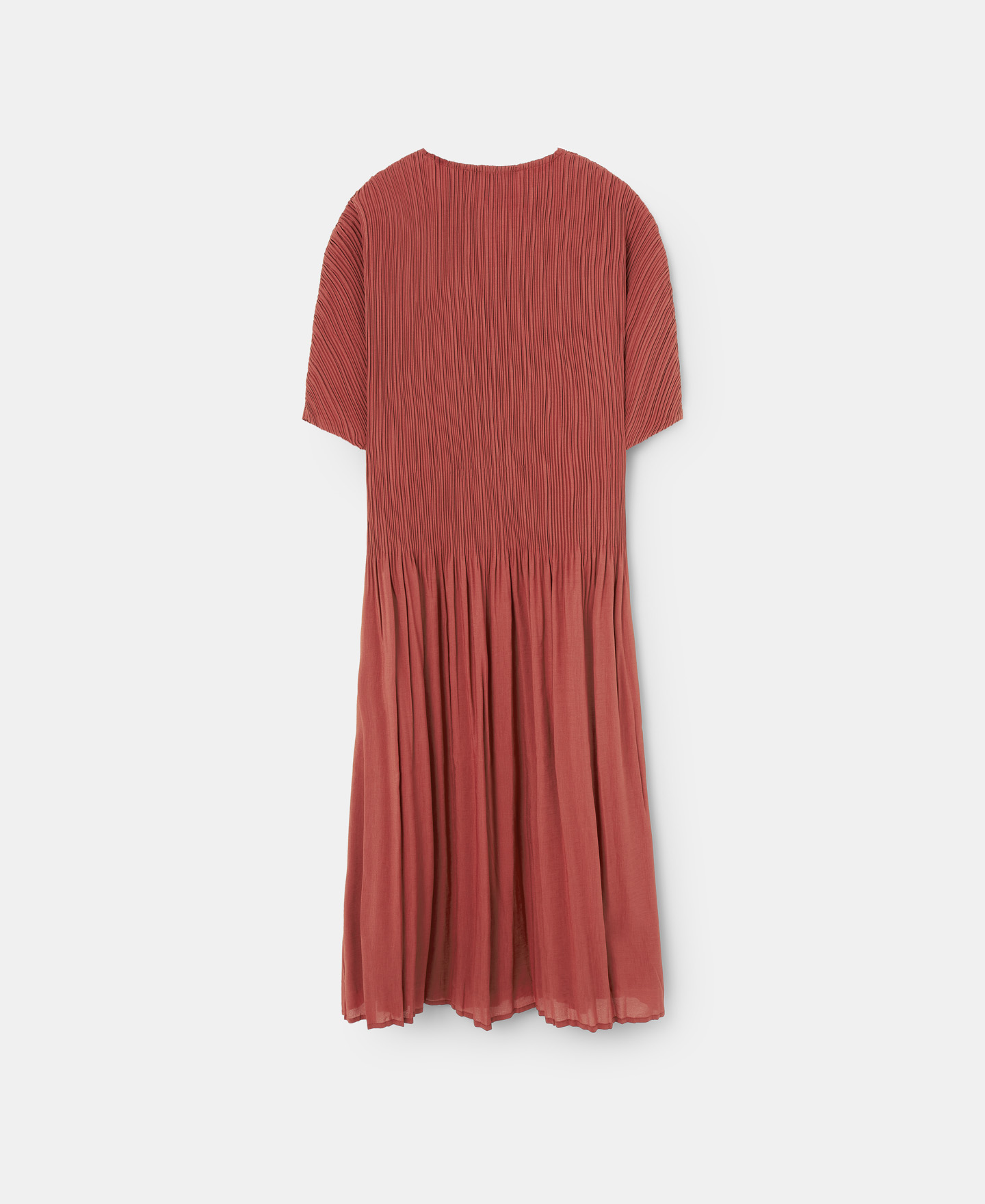 Crinkle midi dress with crew neckline image number 5