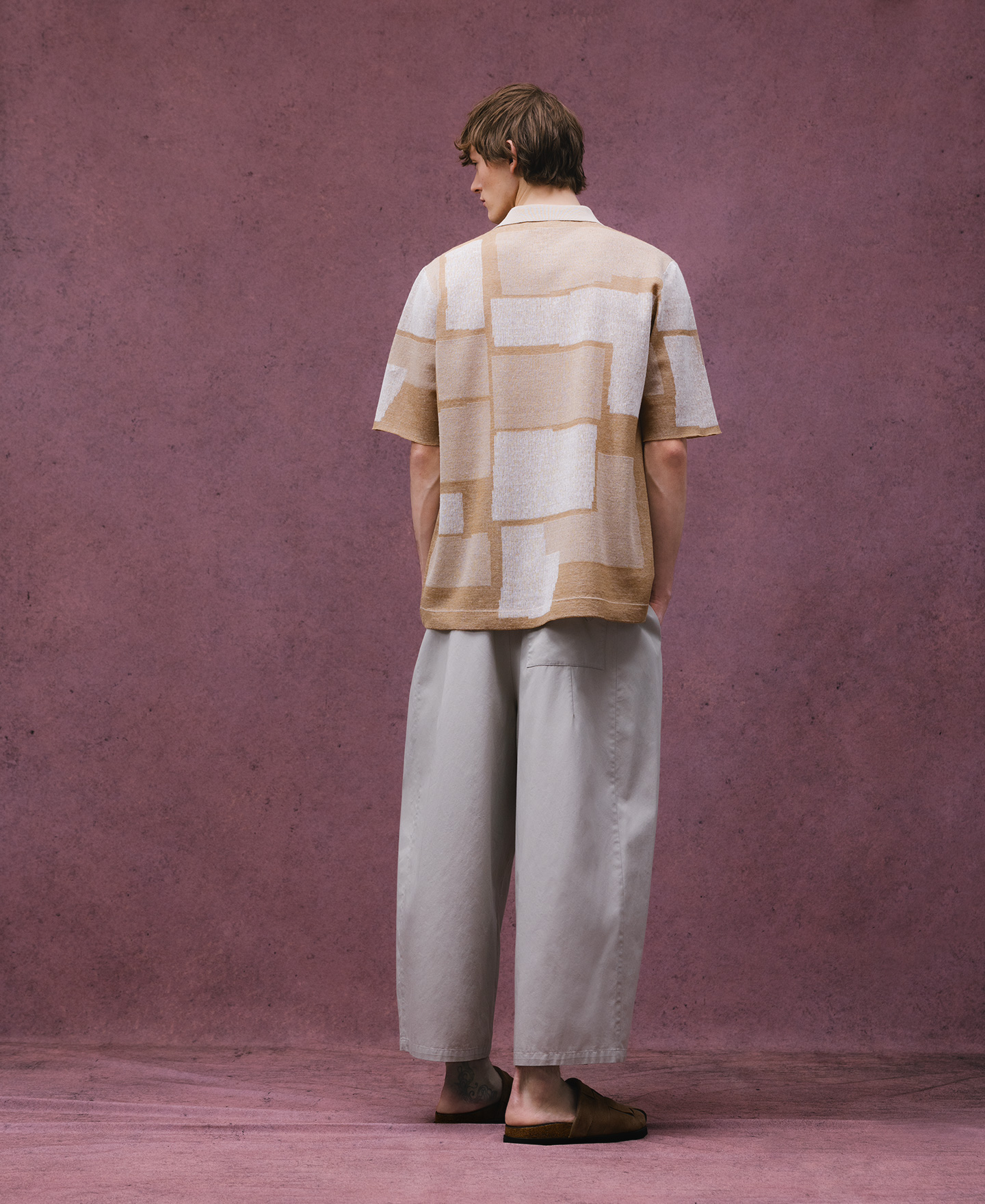 メンズ・コットン・デニム・バレルフィット・パンツ image number 2