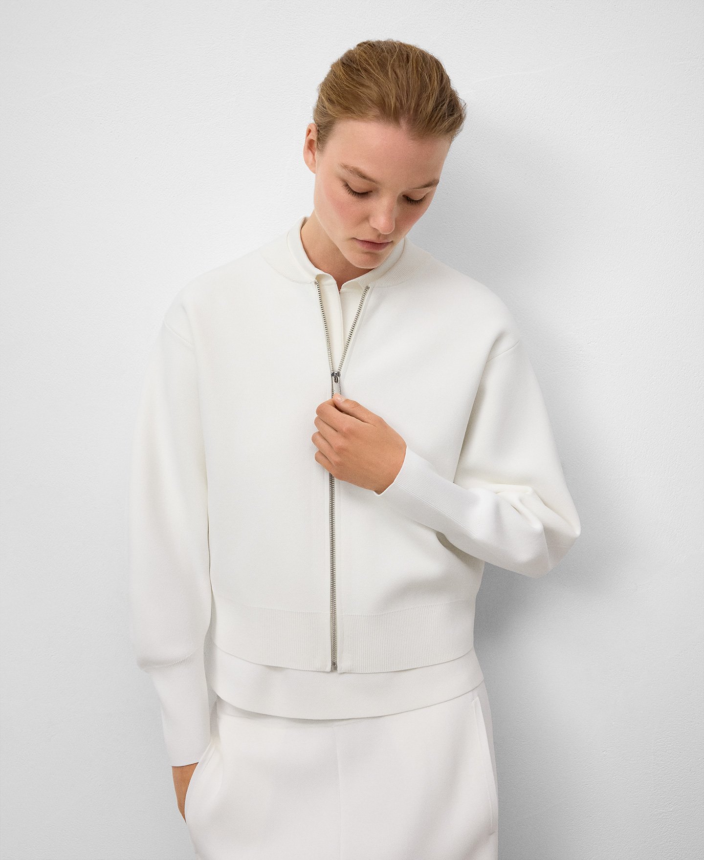 Knit bomber woman image number 0