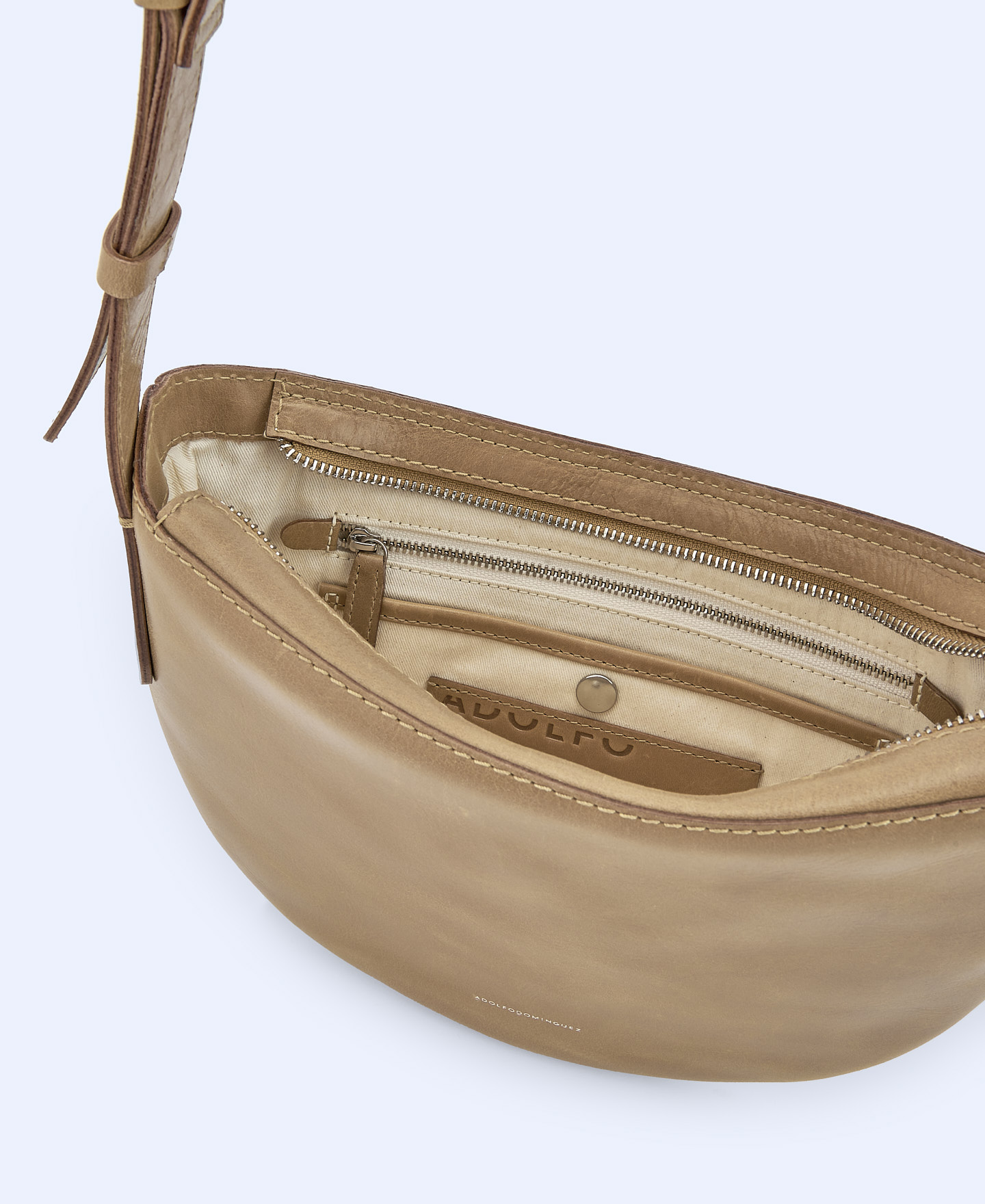 Medium responsible leather hobo bag image number 3