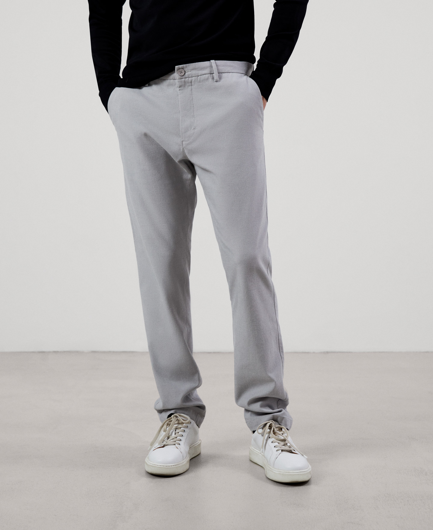 Stretch cotton chino trousers image number 0