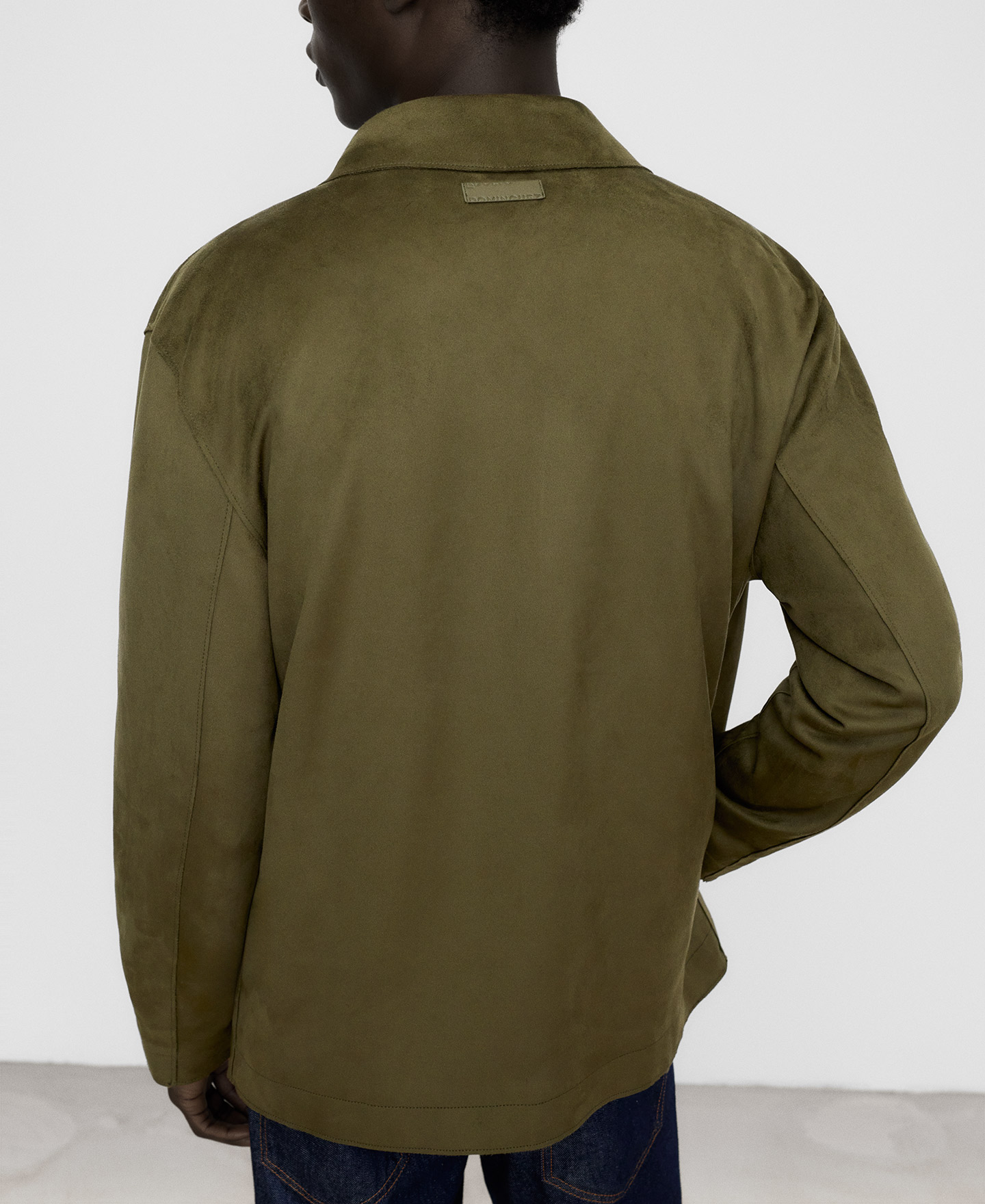 Spread collar suede-effect jacket image number 4