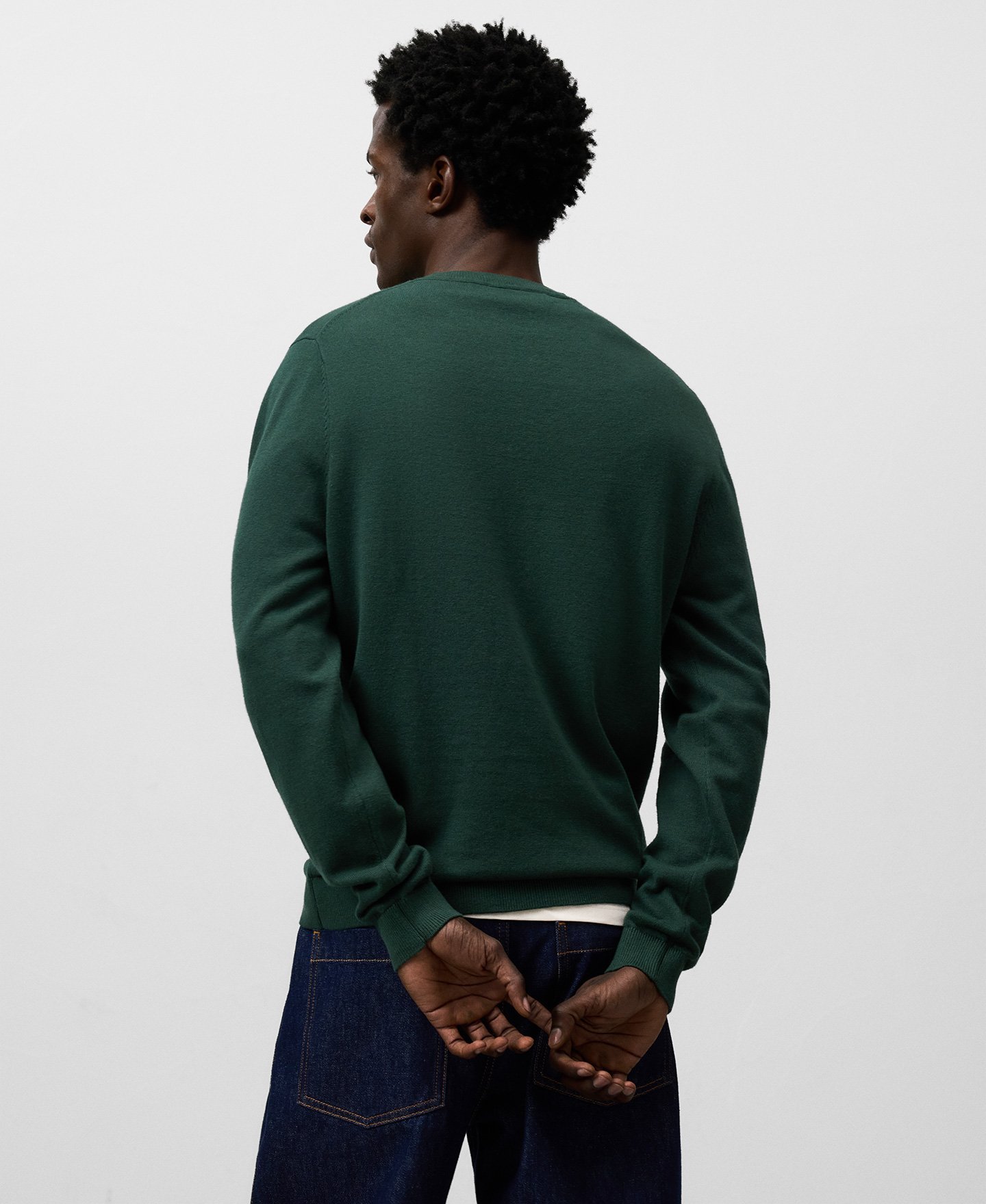 Regular fit crew collar sweater man image number 2