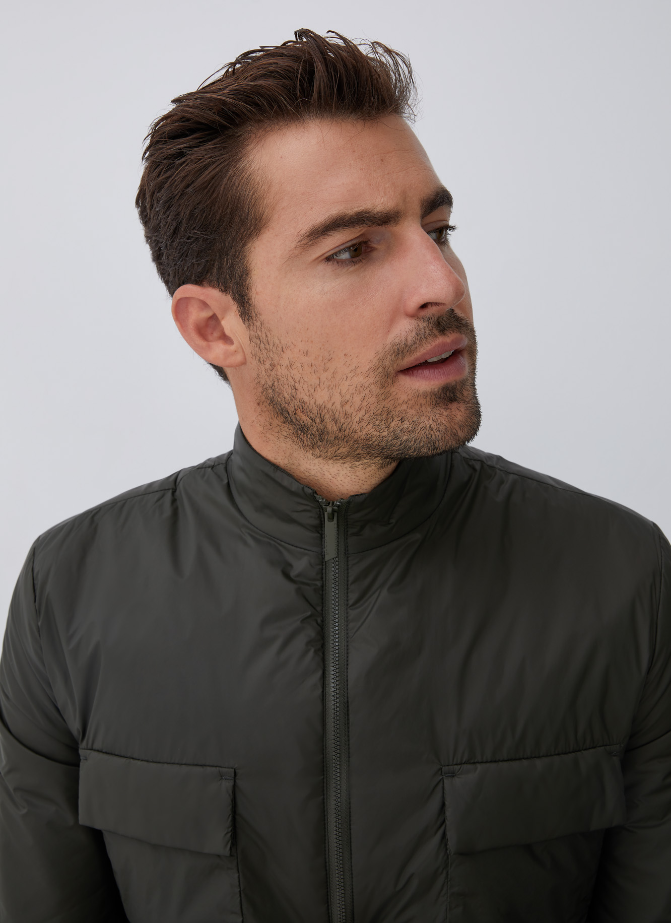 Padded overshirt with flap pockets image number 3