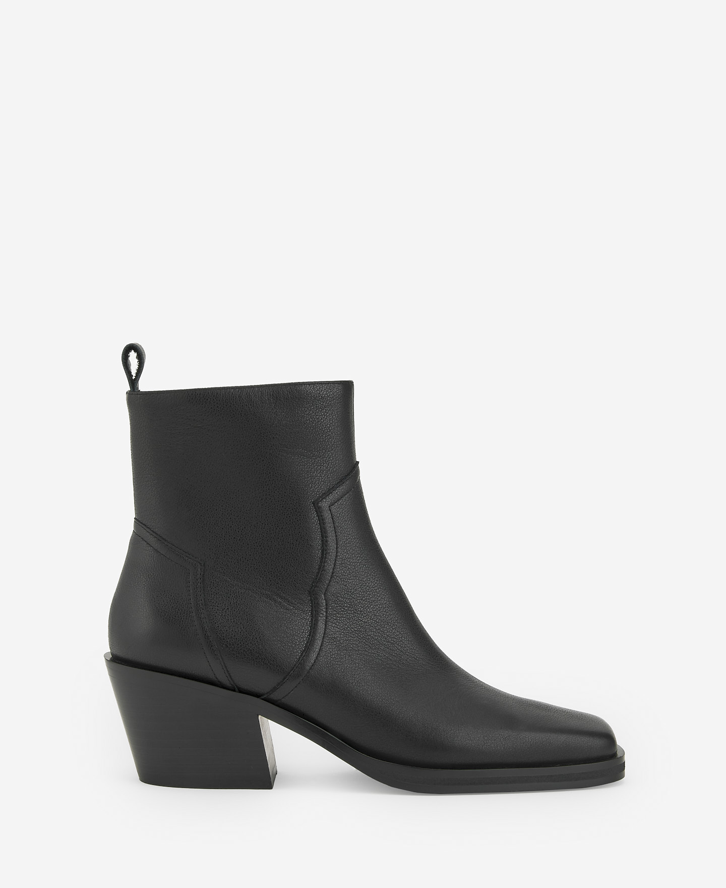 Leather cowboy black ankle boot image number 0