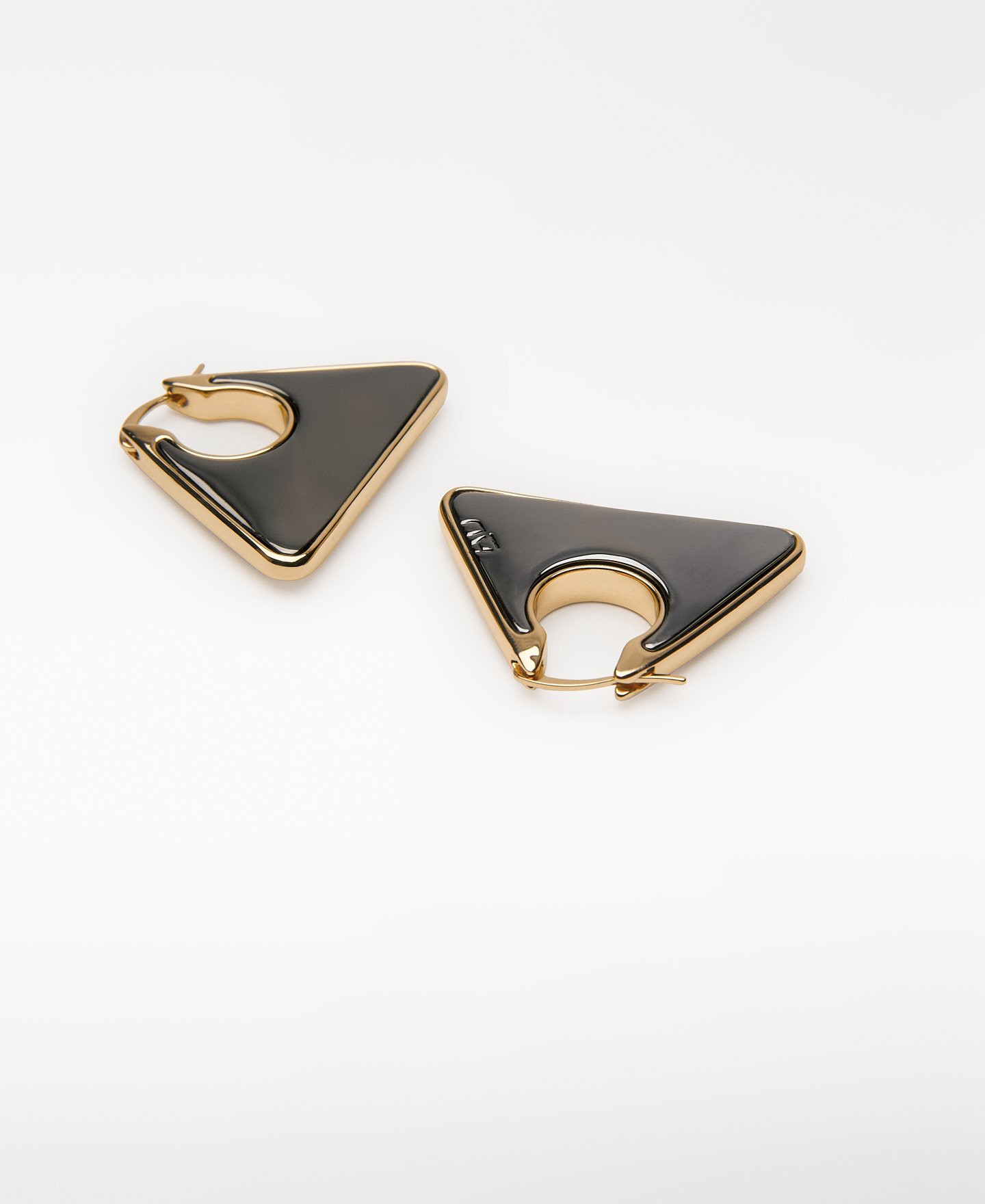 Triangular metal earrings woman image number 2