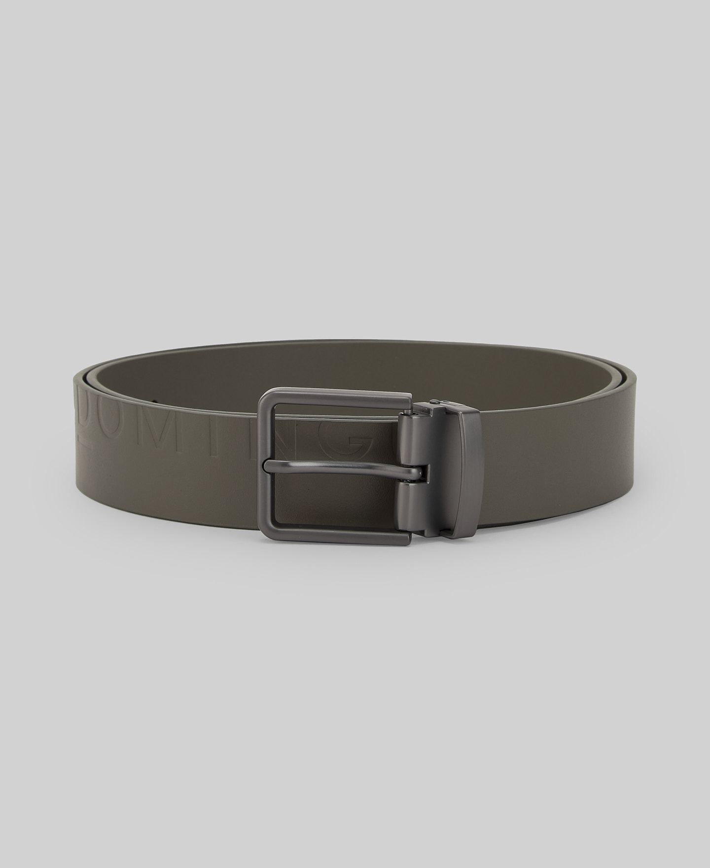 Leather belt with logo man image number 0