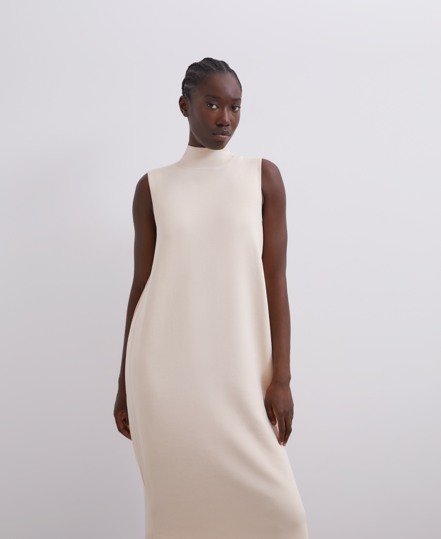 Midi dress with back cape image number 2