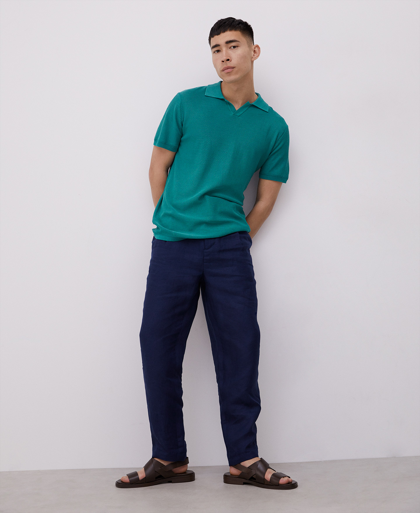 Cotton and viscose polo shirt image number 2