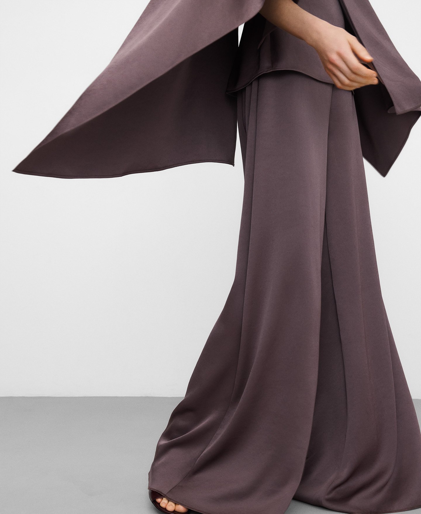 Satin palazzo trousers image number 3