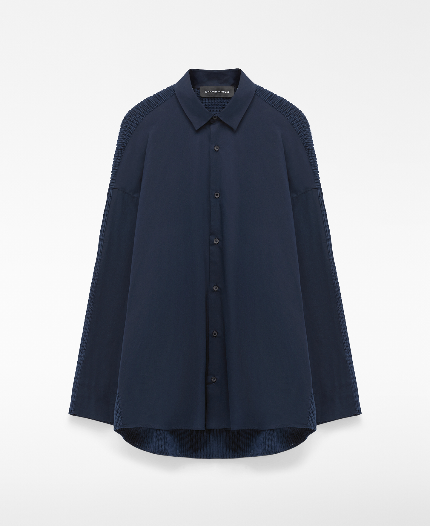 Cotton mixed-fabric oversize shirt image number 6