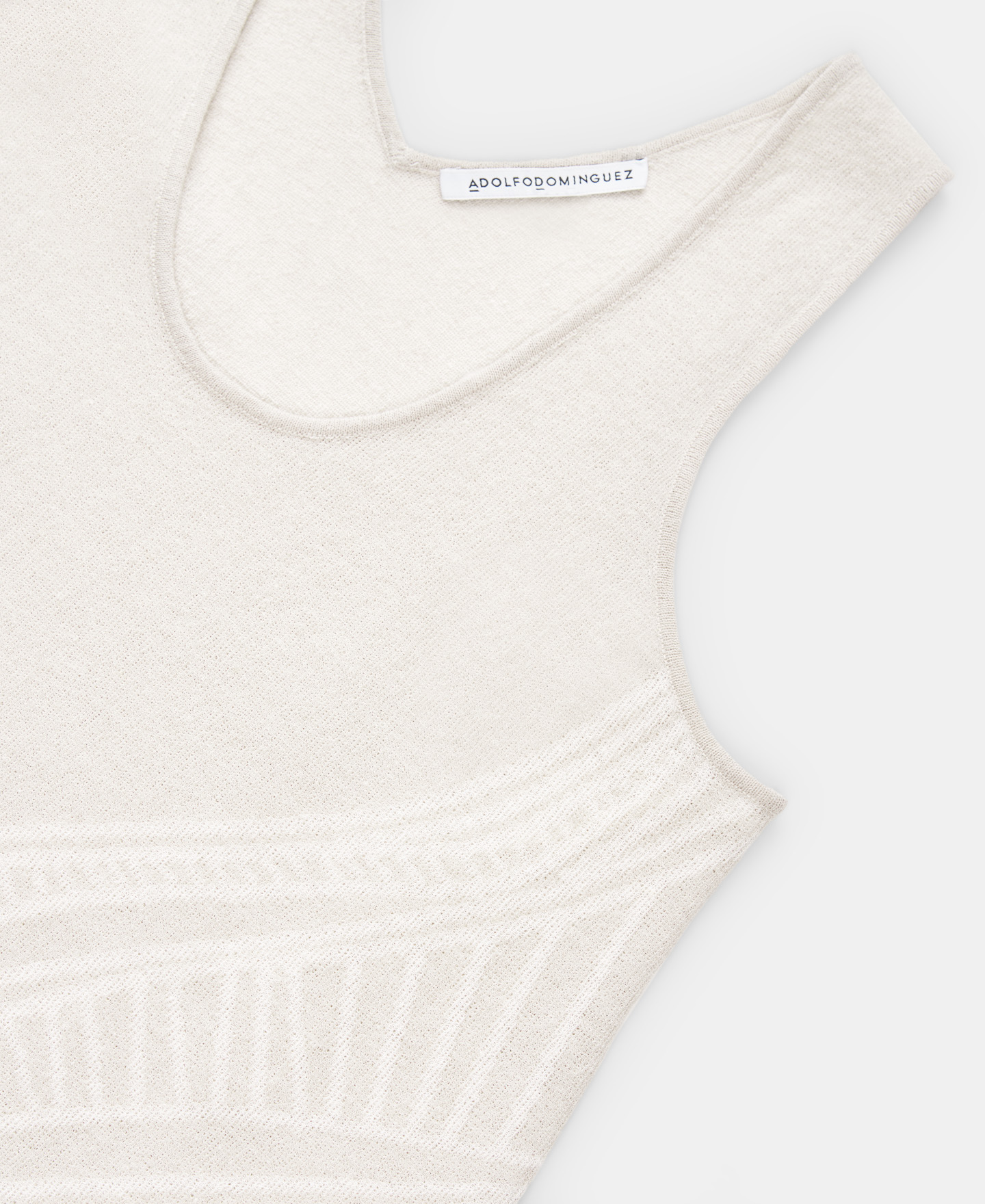 Green top in linen jacquard image number 6