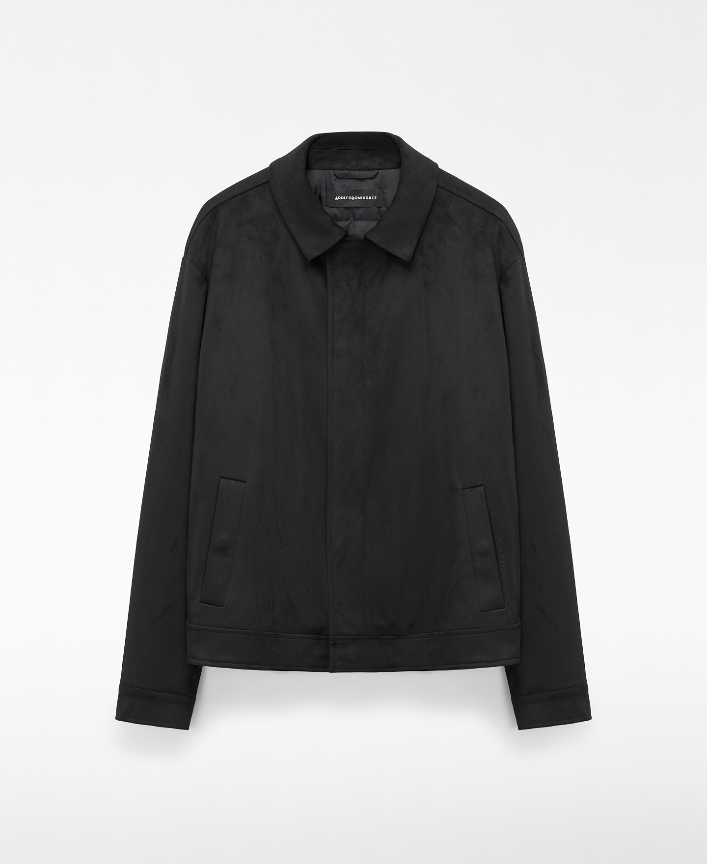 Suede-effect spread collar jacket image number 4