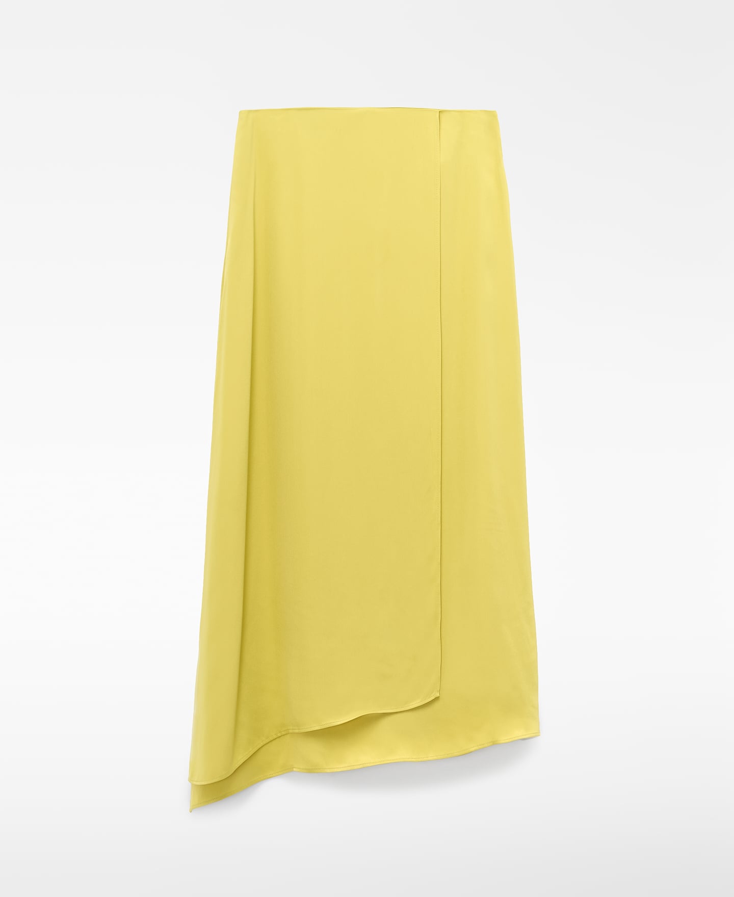 Midi satin wrap skirt image number 0
