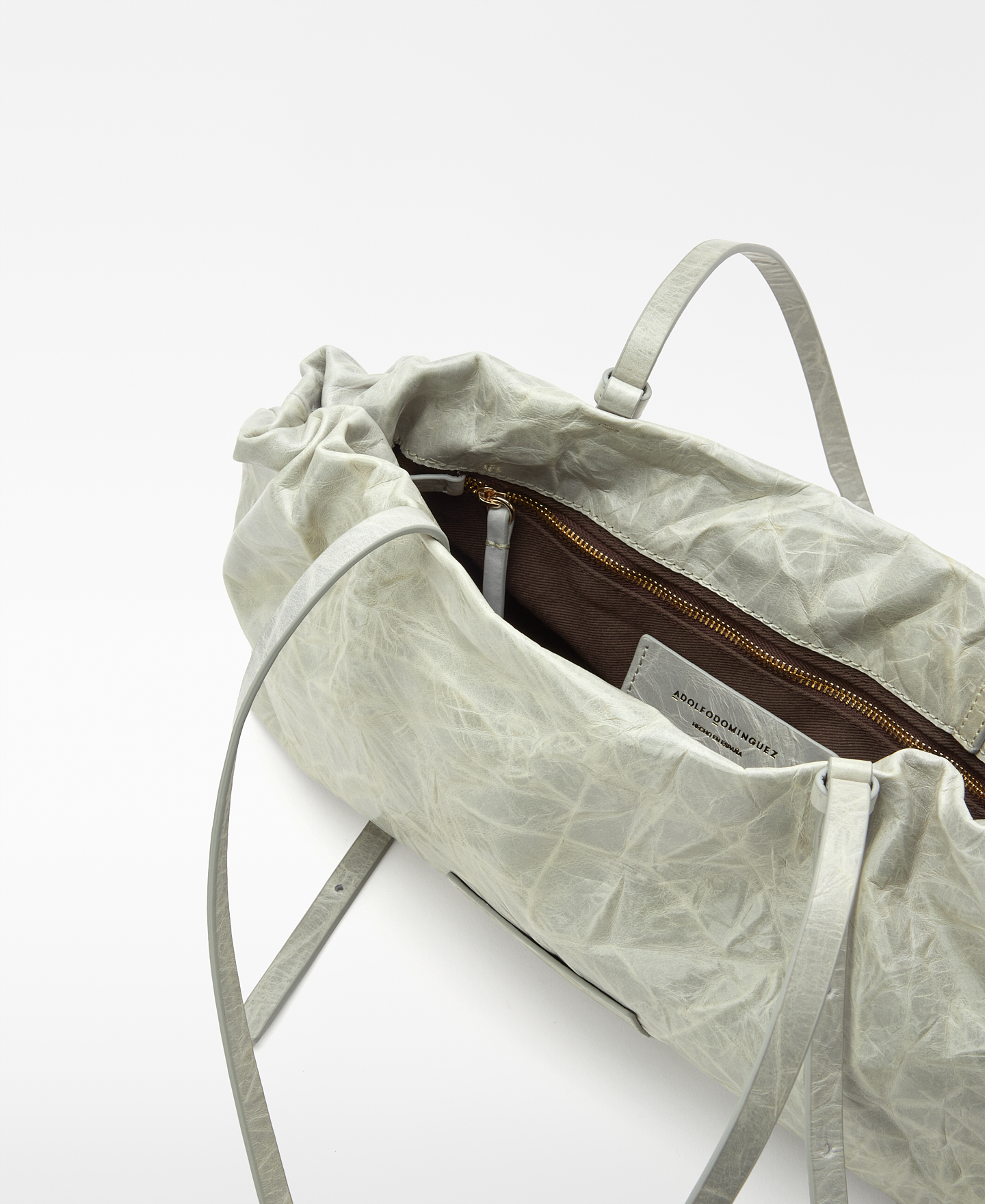 Bolsa de ombro maxi de couro rachado Doce image number 3