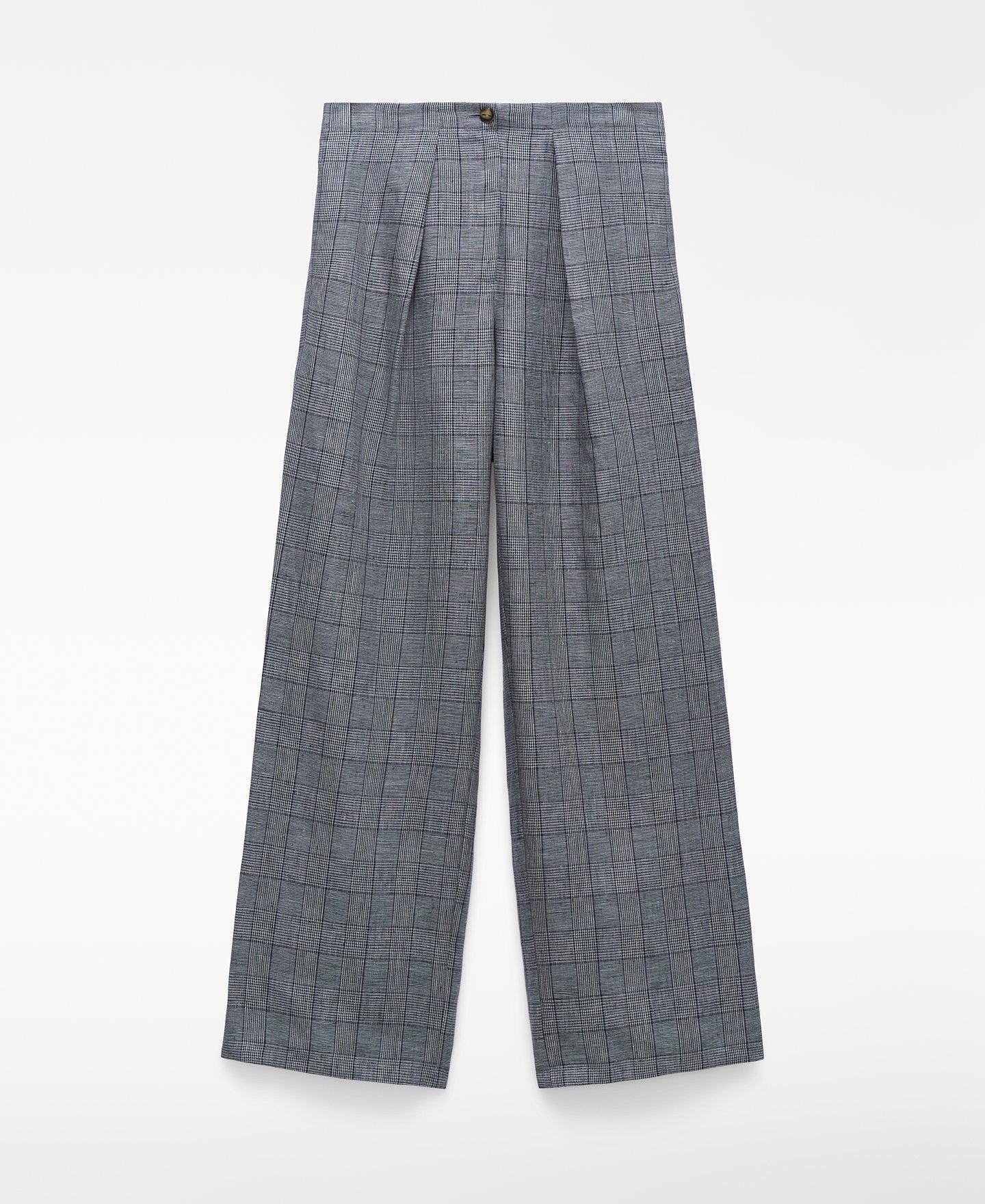 Linen checkered trousers image number 4